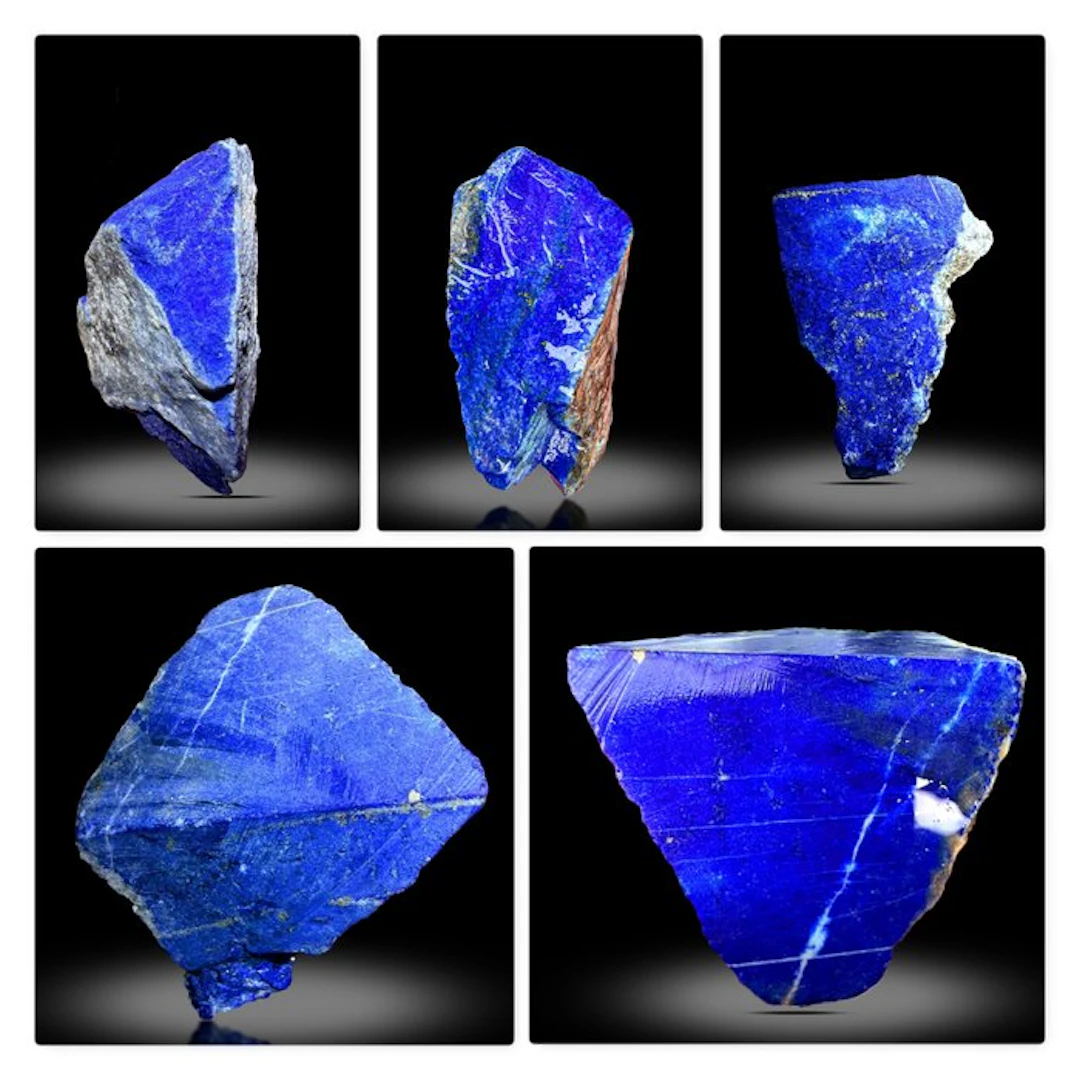 Top Quality Natural Rough Lapis Lazuli Lot of 5 – Deep Royal Blue- 365 g - (5)