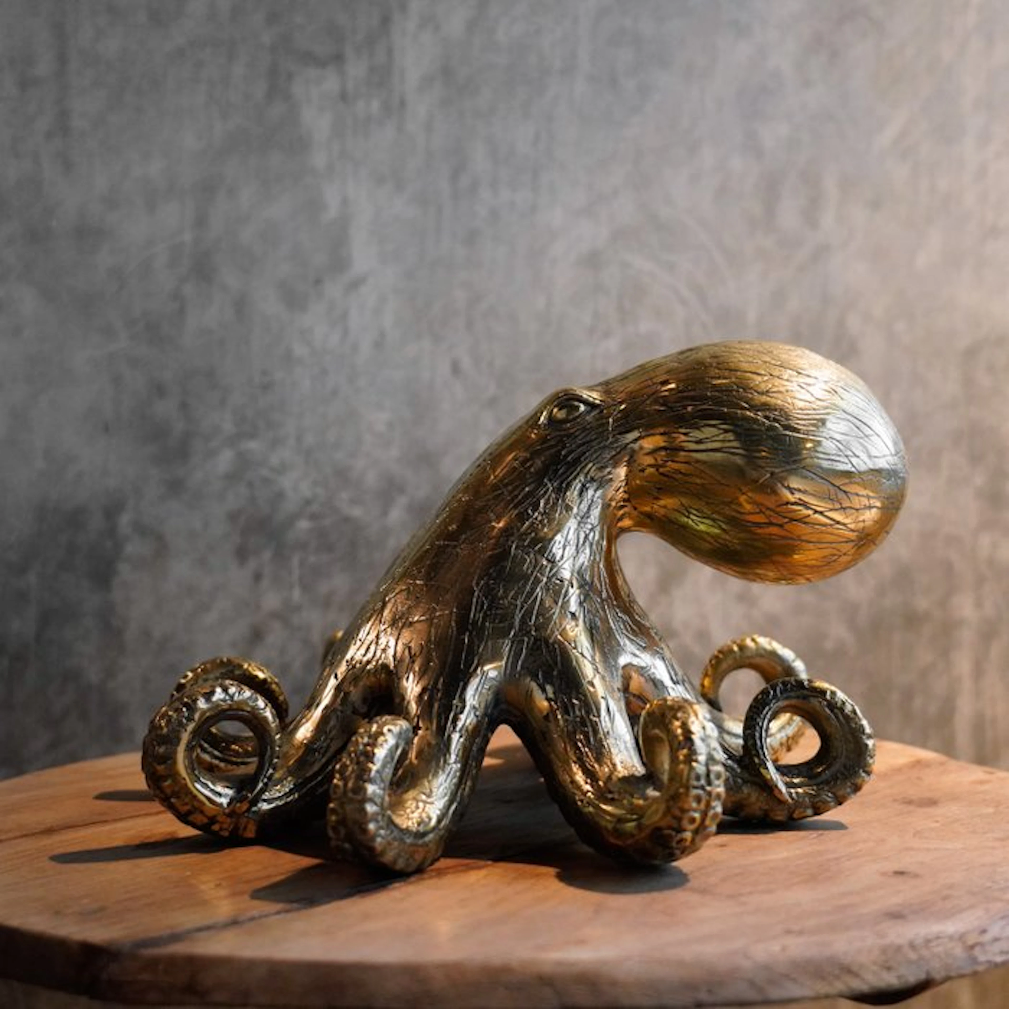 Sculpture, NO RESERVE PRICE - Octopus Sculpture - 15 cm - Bronze