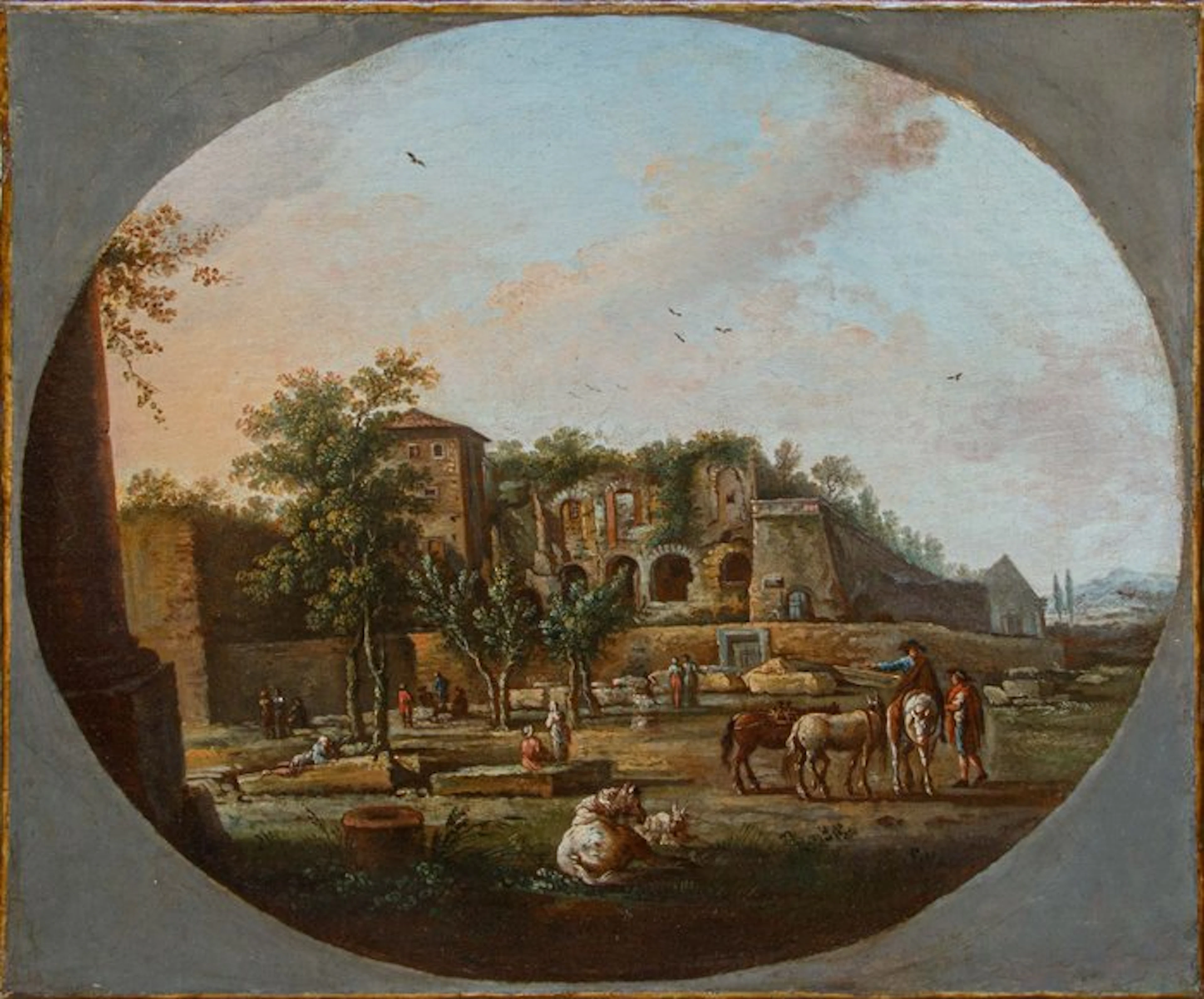 Scuola romana (seconda metà del XVII) - Veduta del Palatino