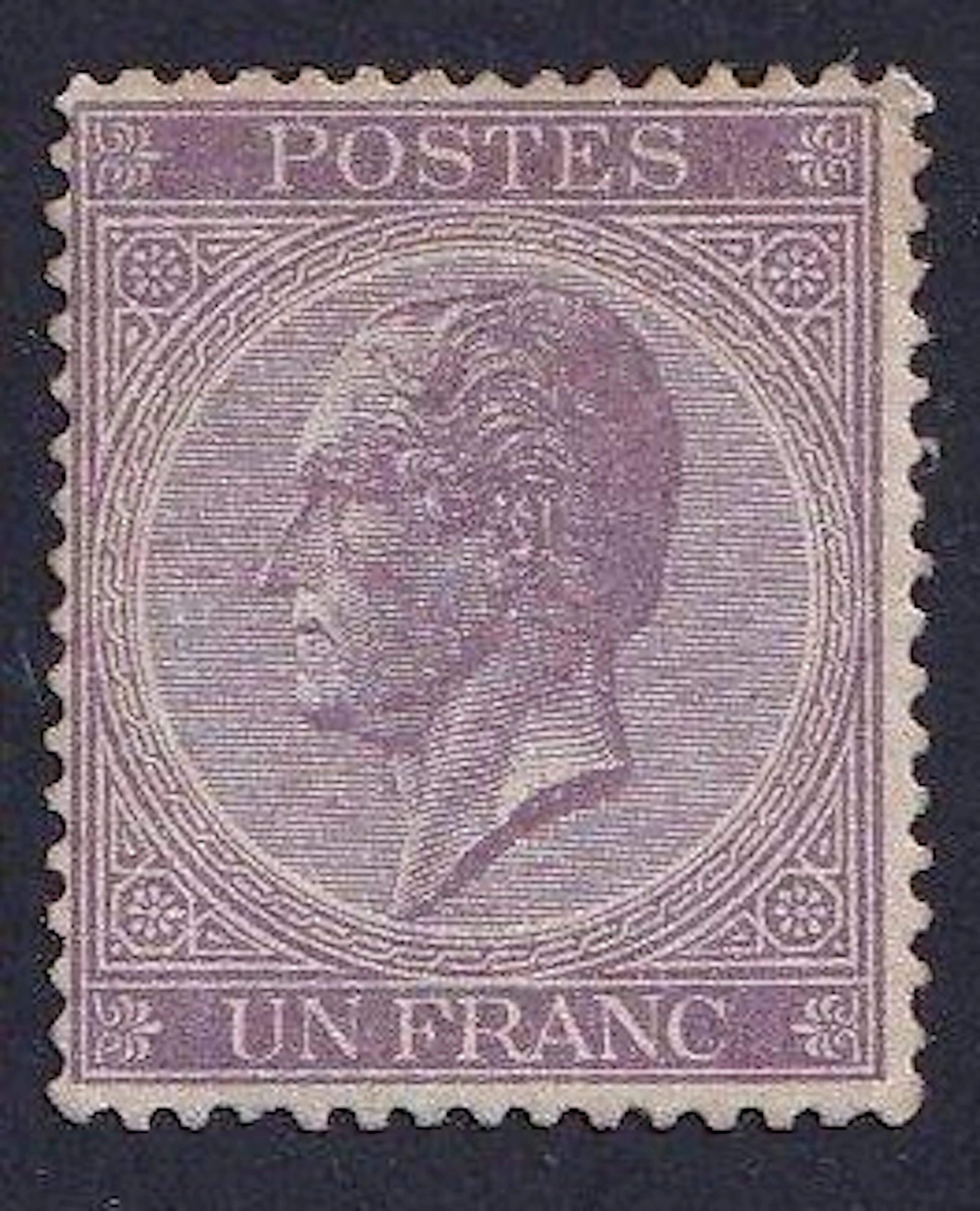 Belgium 1867 - 1F Violet - Leopold I - OBP/COB 21A