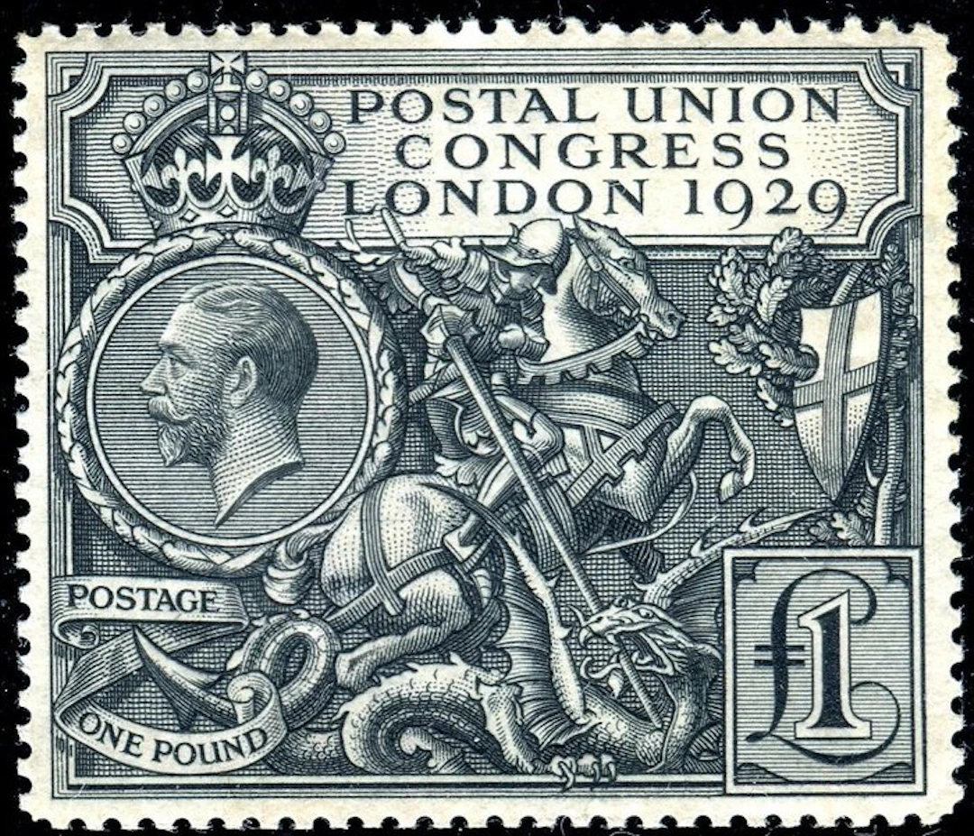 Great Britain 1929 - George and the Dragon, £ 1 Black - SG 438