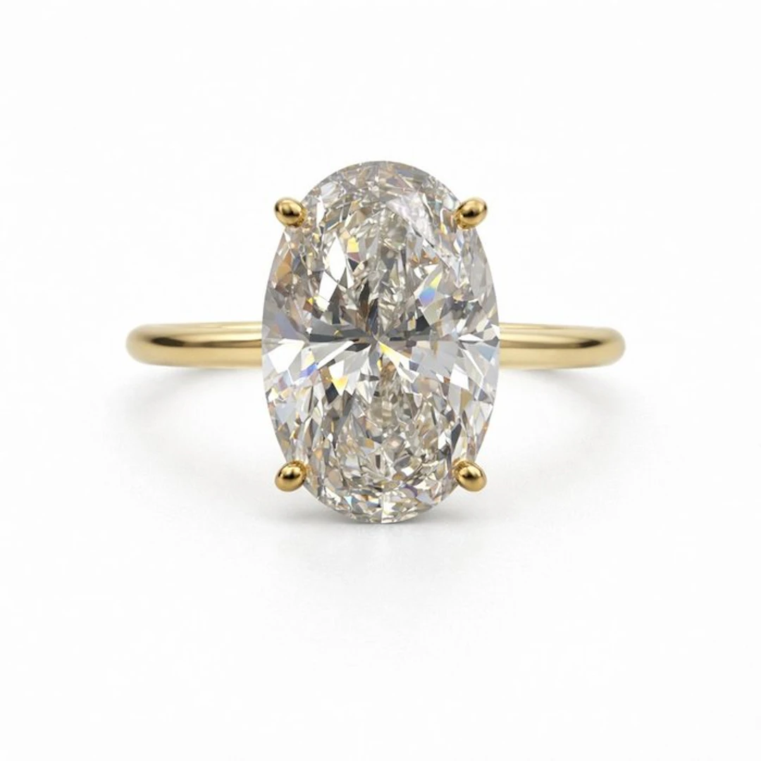 No reserve price - Ring - 14 kt. Yellow gold - 4.02ct. tw. Diamond (Lab-grown)