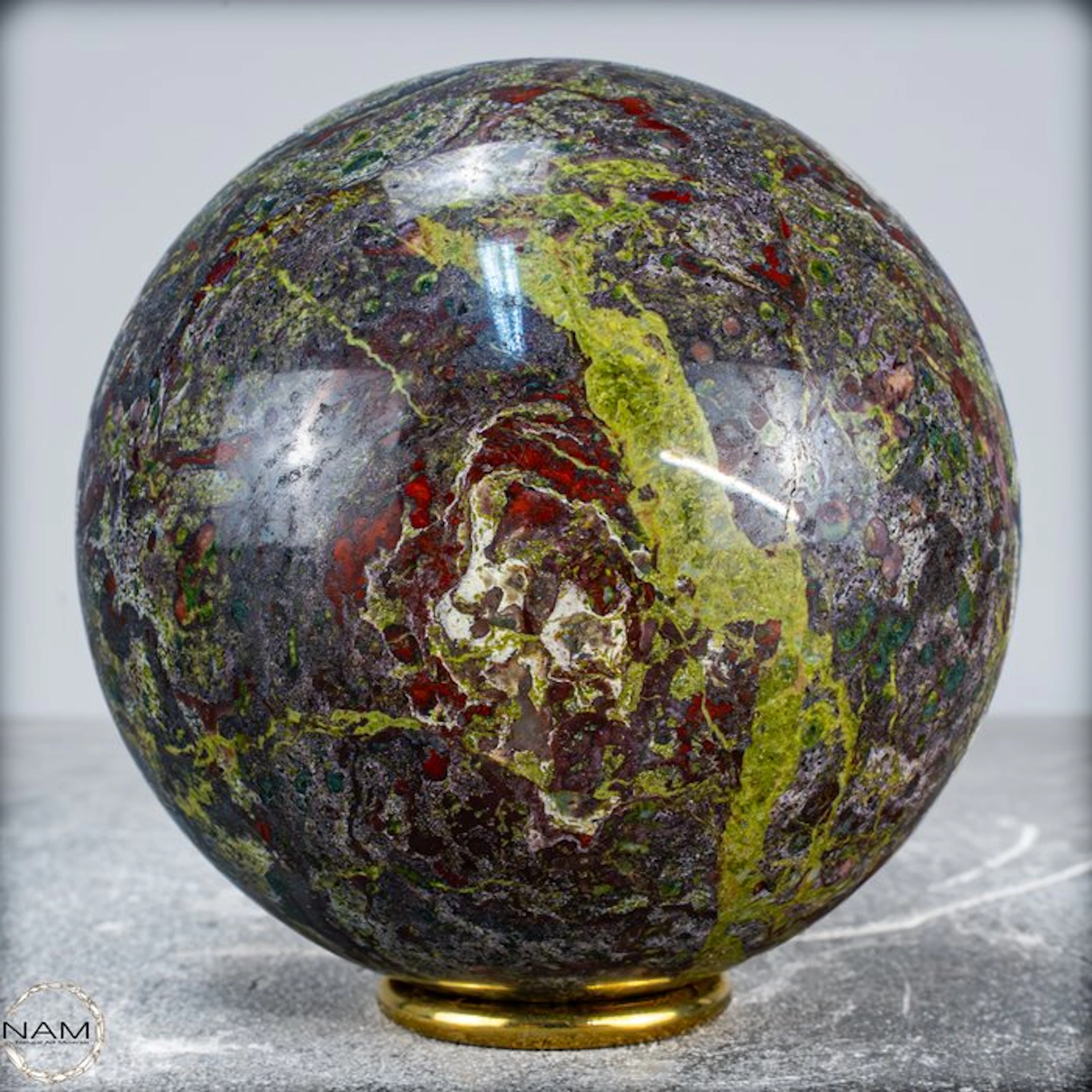 Rare Natural Dragon Blood Jasper Sphere- 2048.41 g