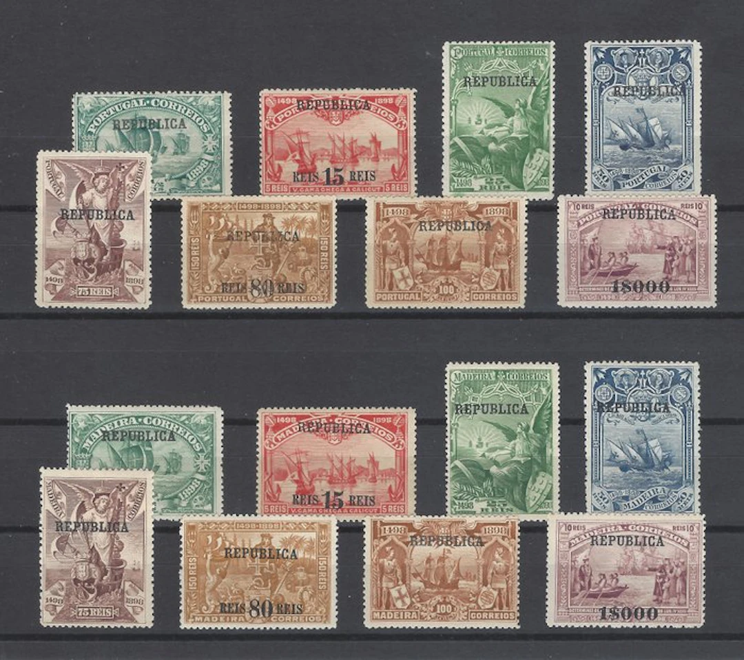 Portugal 1911 - Complete Vasco da Gama series - Mundifil 184/91 + 198/05
