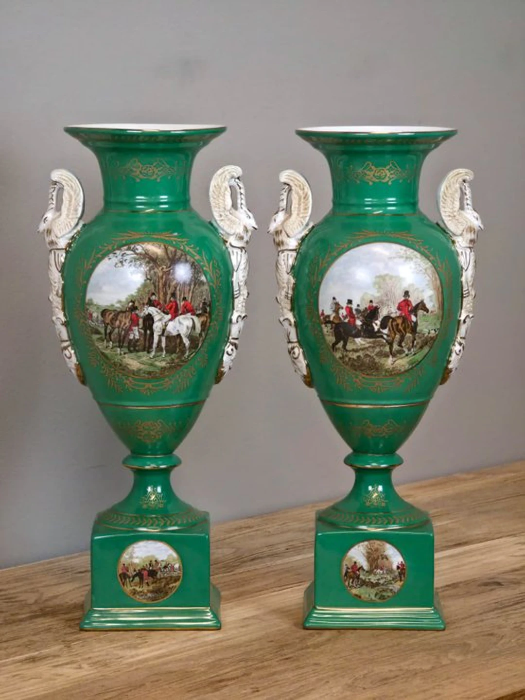 Vase (2) - Porcelain - Set amphora Vases