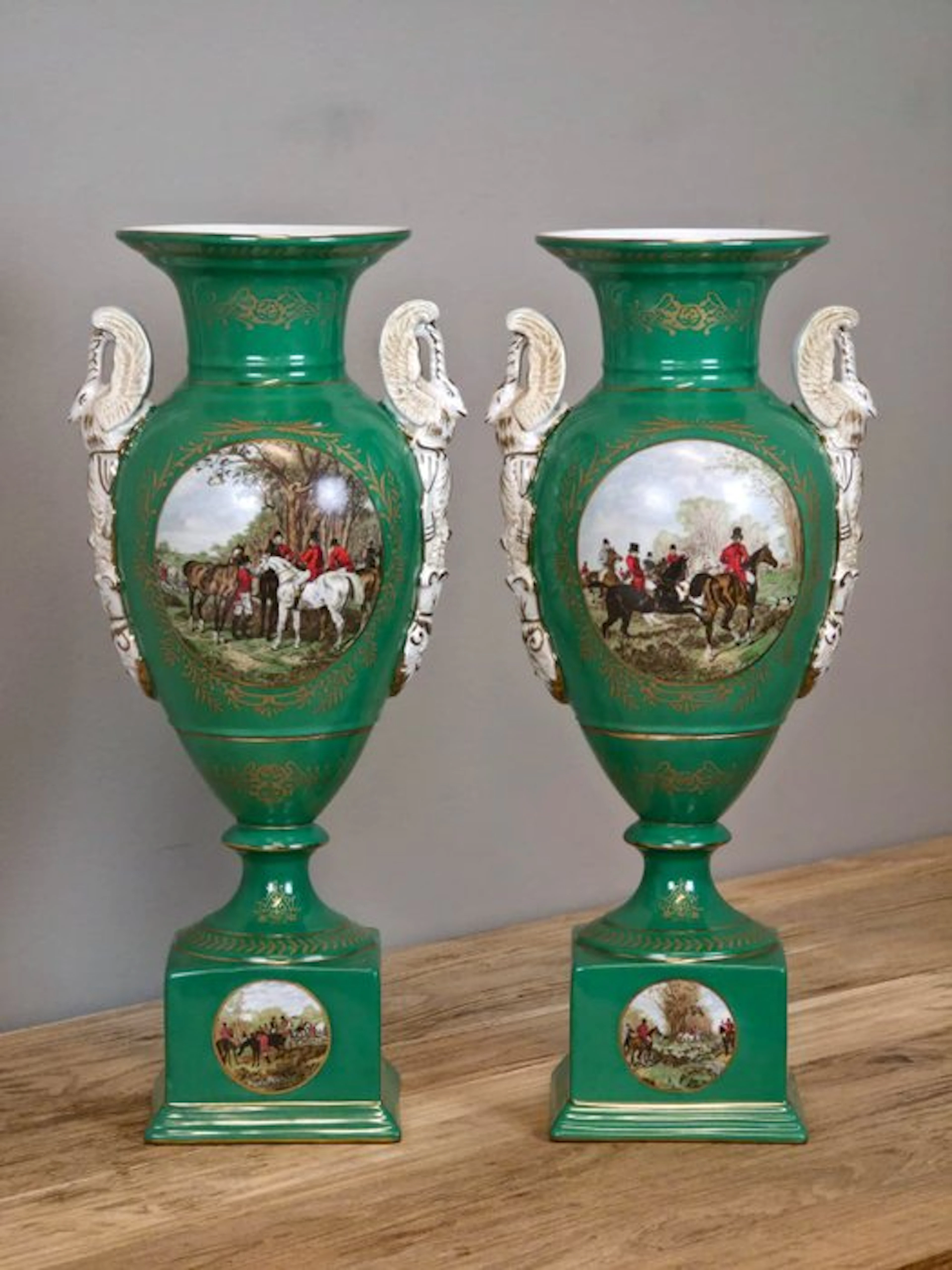 Vase (2) - Porcelain - Set amphora Vases