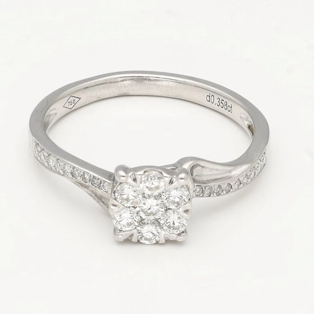 Ring - 18 kt. White gold Diamond (Natural)