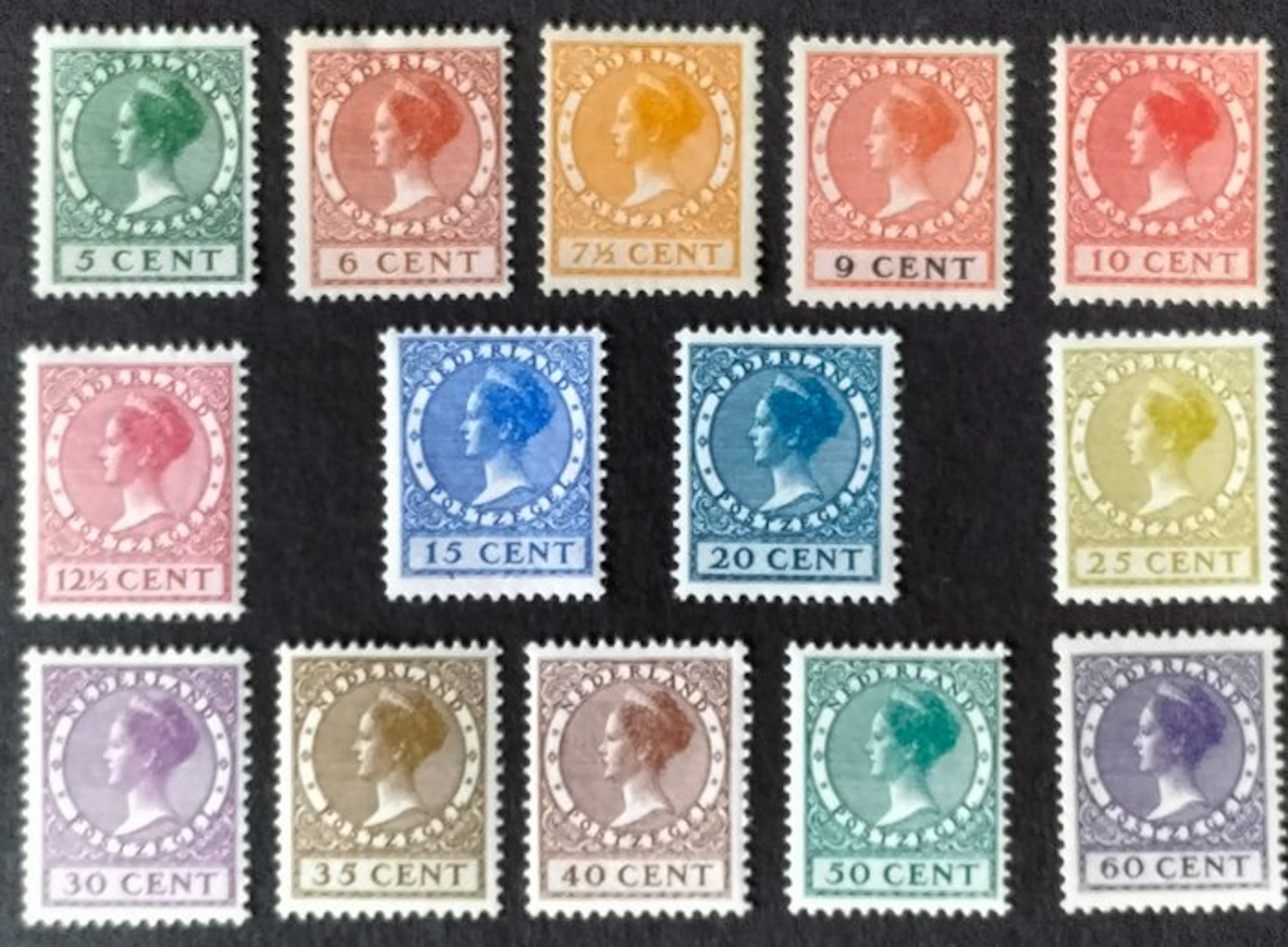 Netherlands 1924/1926 - Wilhelmina Veth lower values complete. - Nvph 149/162