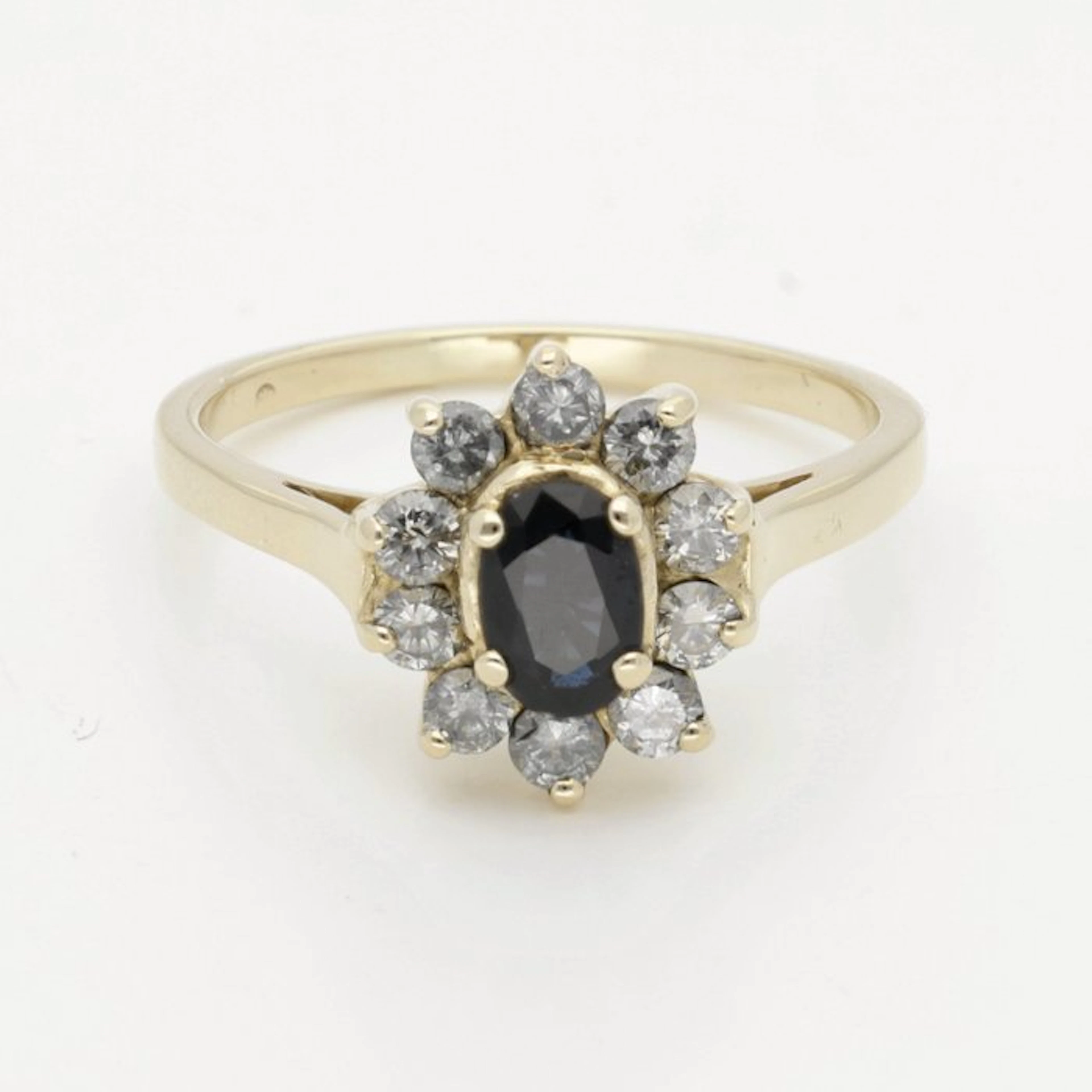 Ring - 14 kt. Yellow gold Sapphire - Diamond
