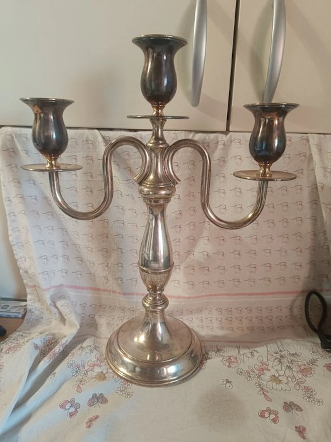 Candelabrum - .800 silver - Stamped 800 silver.