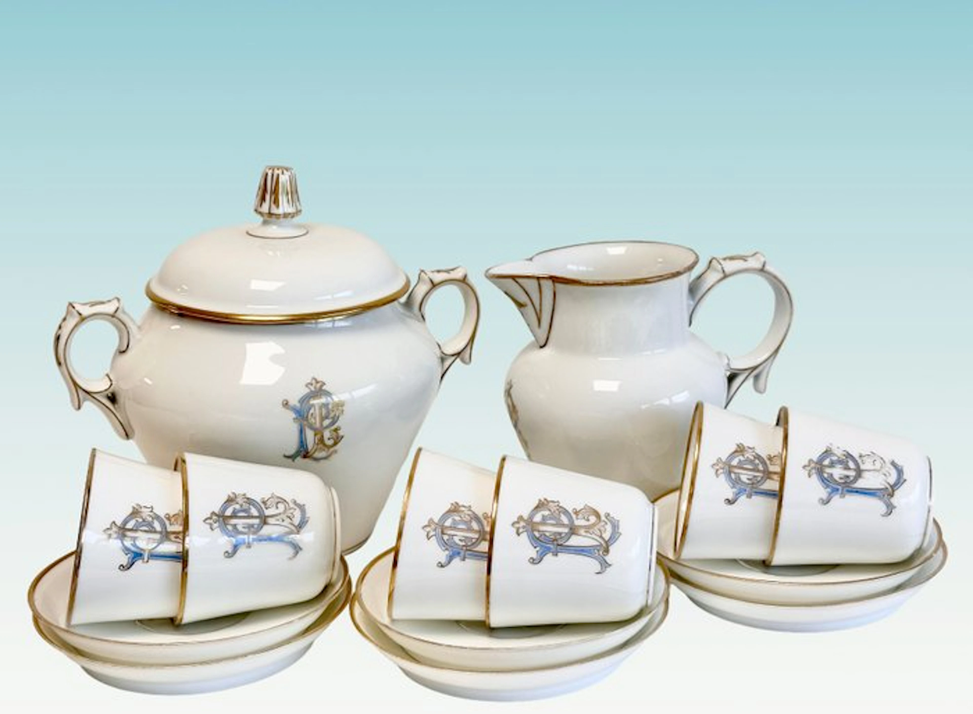 Porcelaine de Paris - Coffee service (15) - Magnificent...