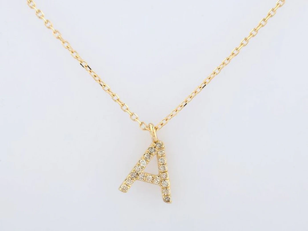 Necklace with pendant - 14 kt. Yellow gold - 0.07ct. tw. Diamond (Natural)