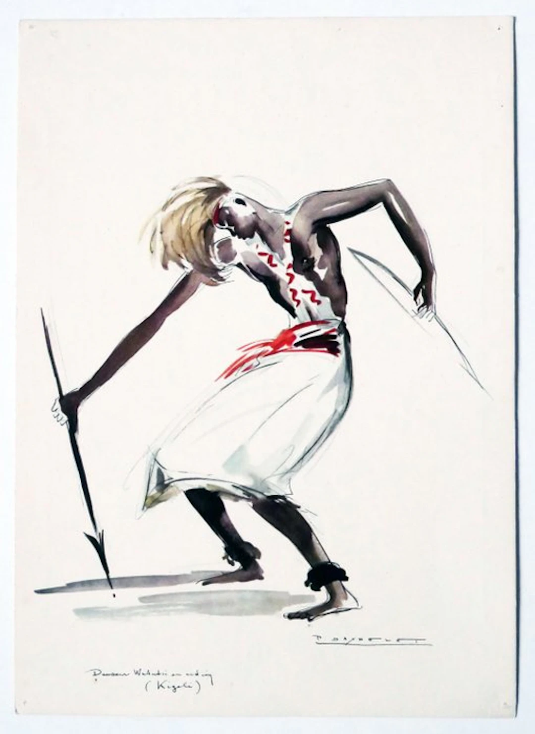 Paul Daxhelet - Watutsi-danser in actie - 1950s