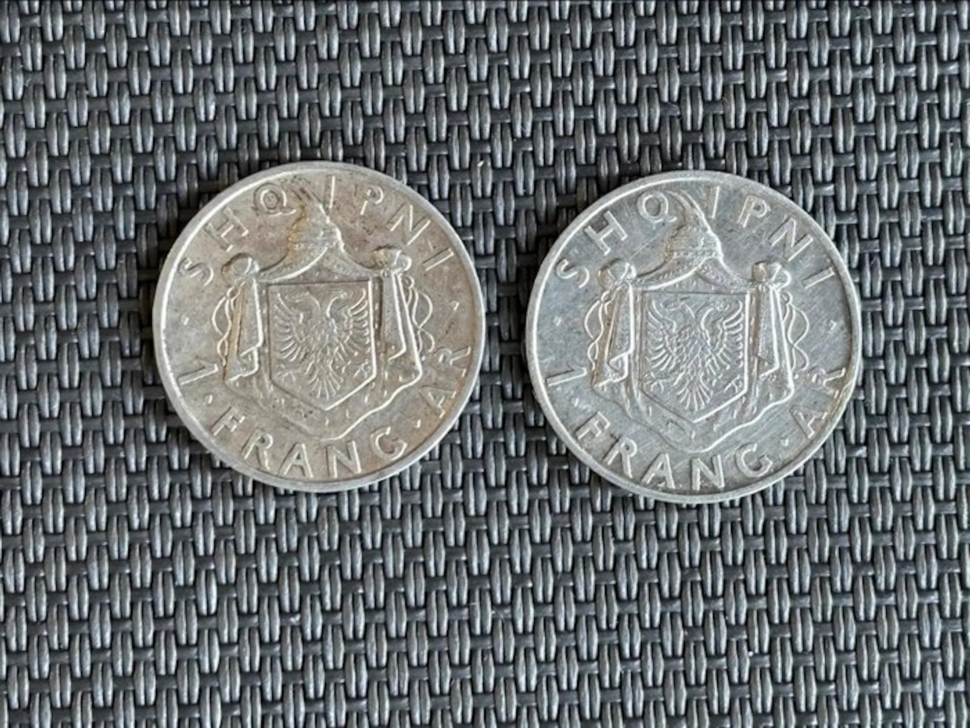 Albania. Zog I. 1 Frang Ar 2x 1935/1937 (No reserve price)