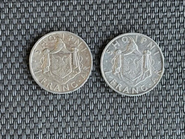 Albania. Zog I. 1 Frang Ar 2x 1935/1937 (No reserve price)