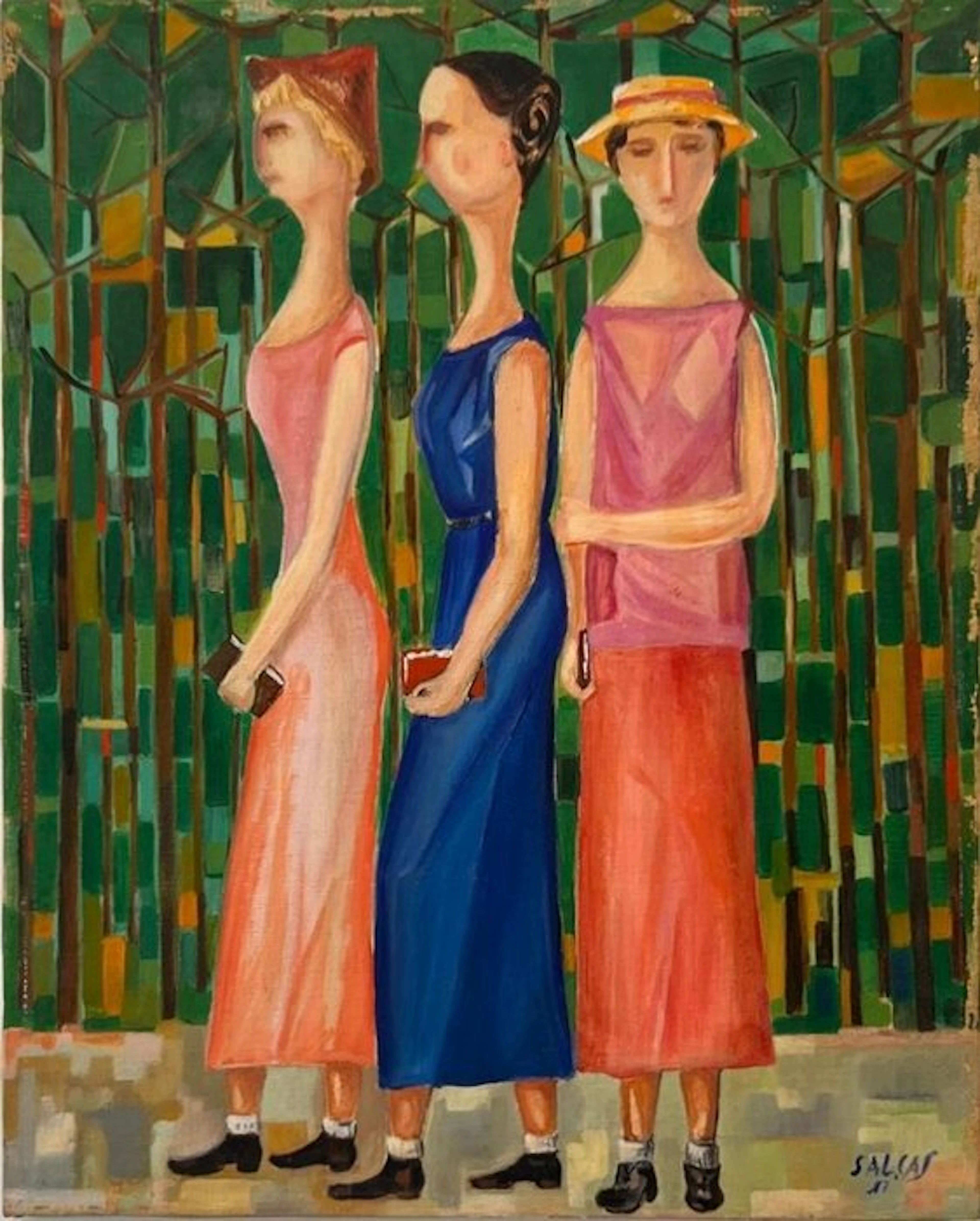 Salvatore Castagna (1912-1988) - Turiste in Pineta