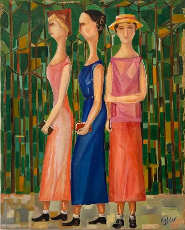 Salvatore Castagna (1912-1988) - Turiste in Pineta