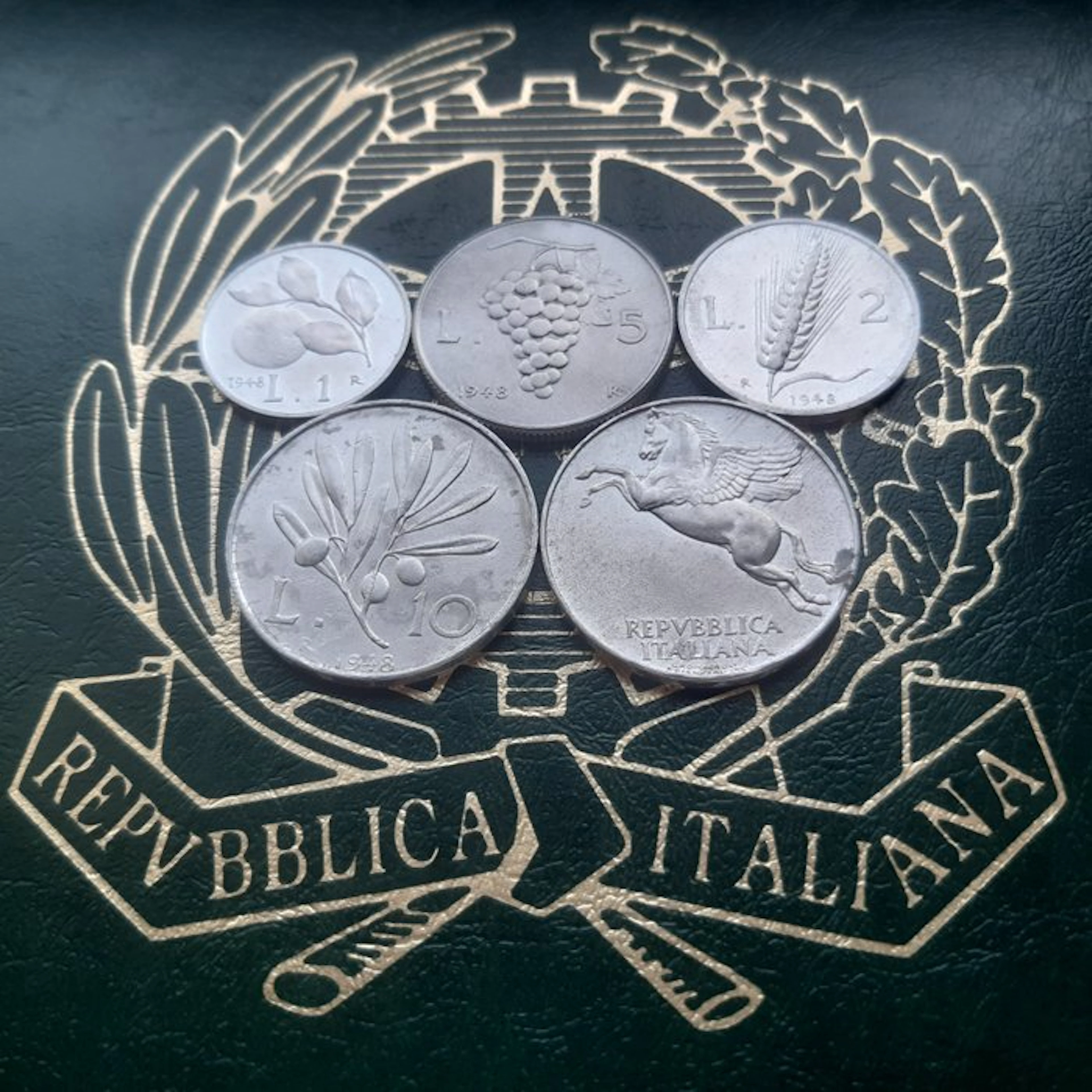 Italy, Republic Serie completa 5 Monete 1948 (1 + 2 + 5 +...
