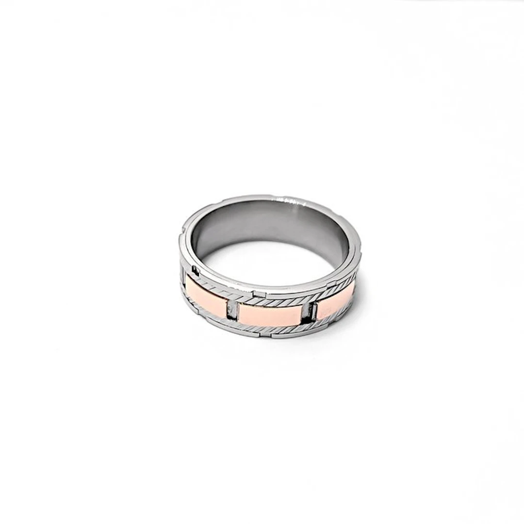 18 kt. - Rose gold, Steel - Ring - Artisanal Size 20