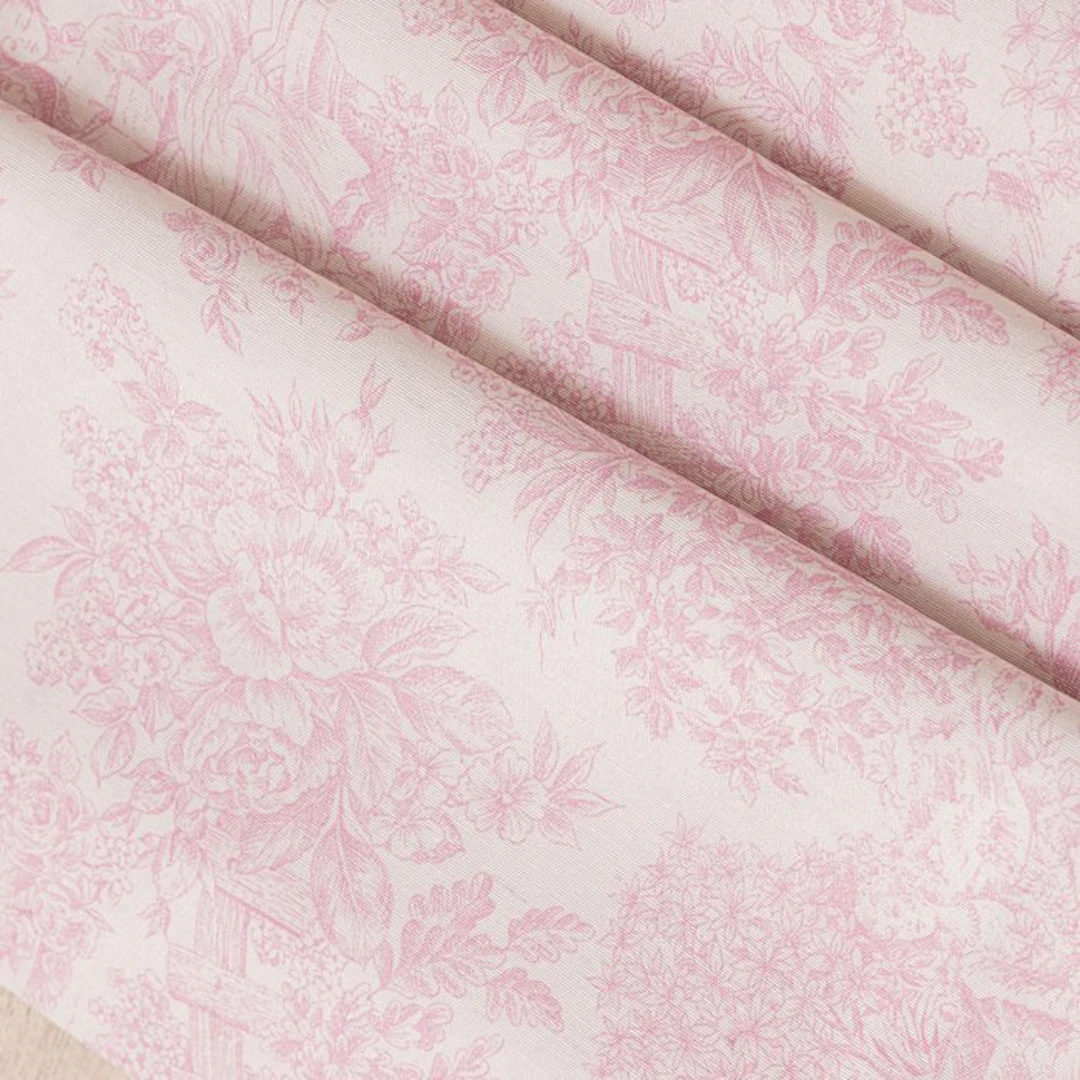 BA067 - Pink Toile de Jouy Fabric – 2.8 x 2.5 m...