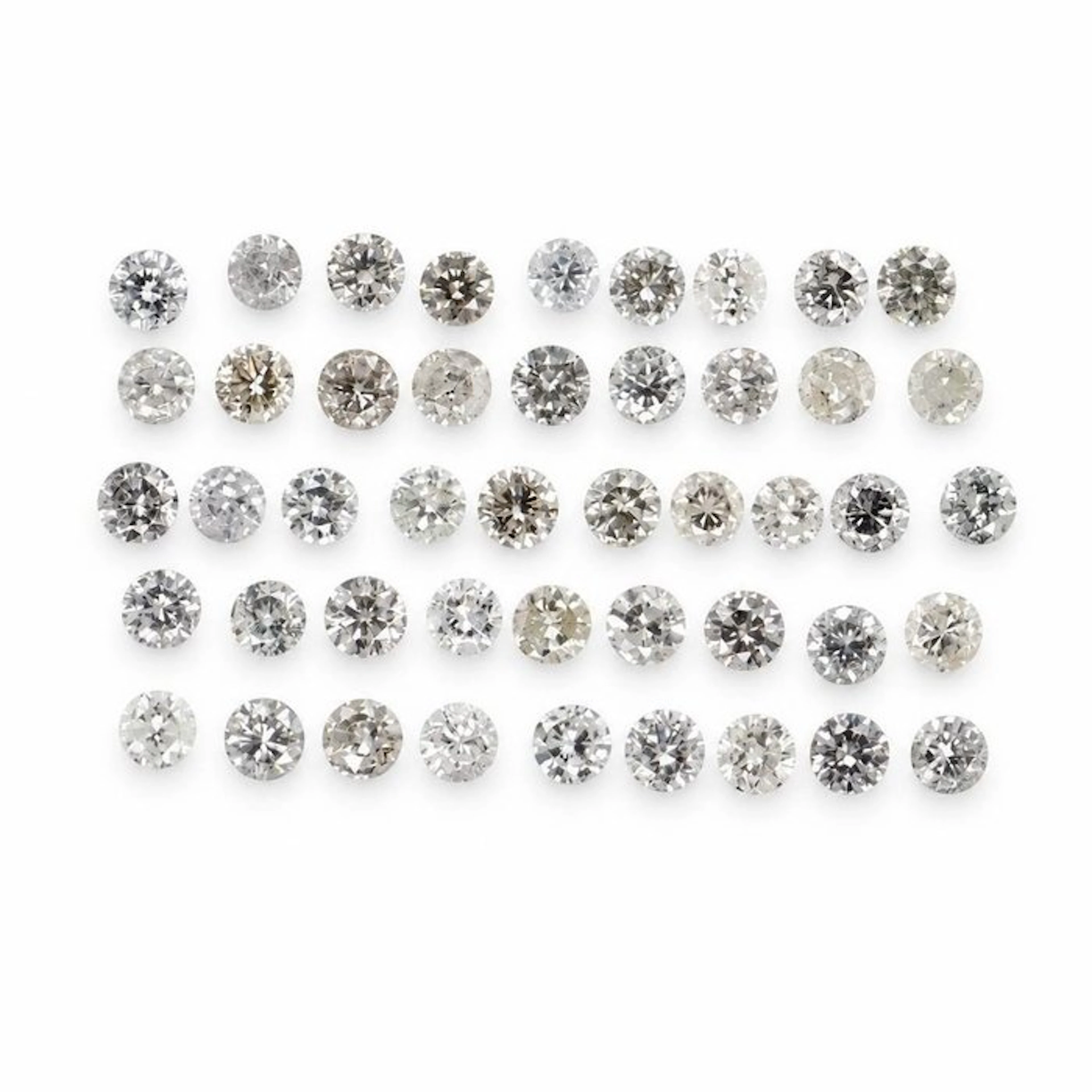 No reserve price - 46 pcs Diamond (Natural) - 1.08 ct - Round - SI1
