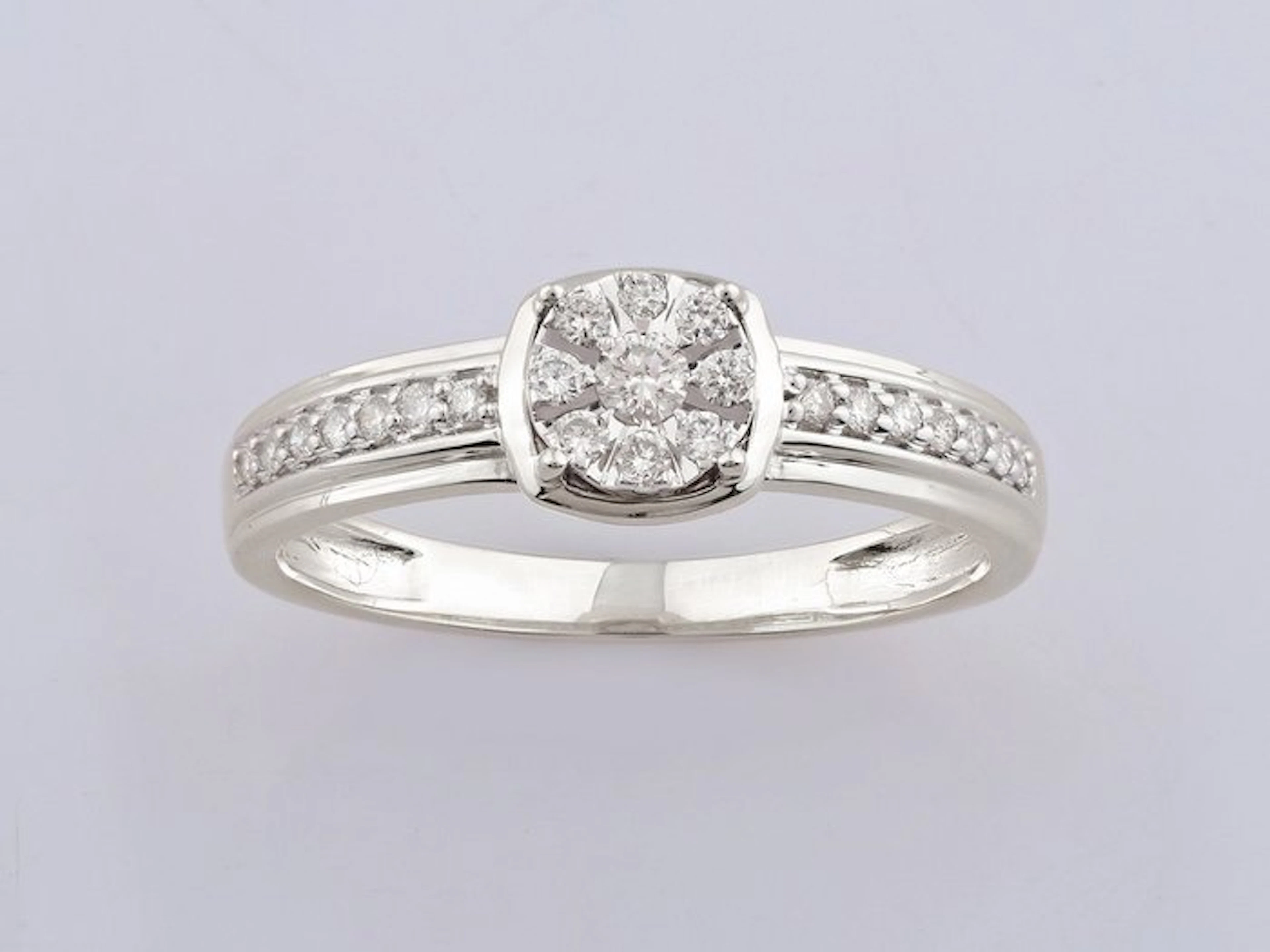 Ring - 14 kt. White gold - 0.20ct. tw. Diamond (Natural)