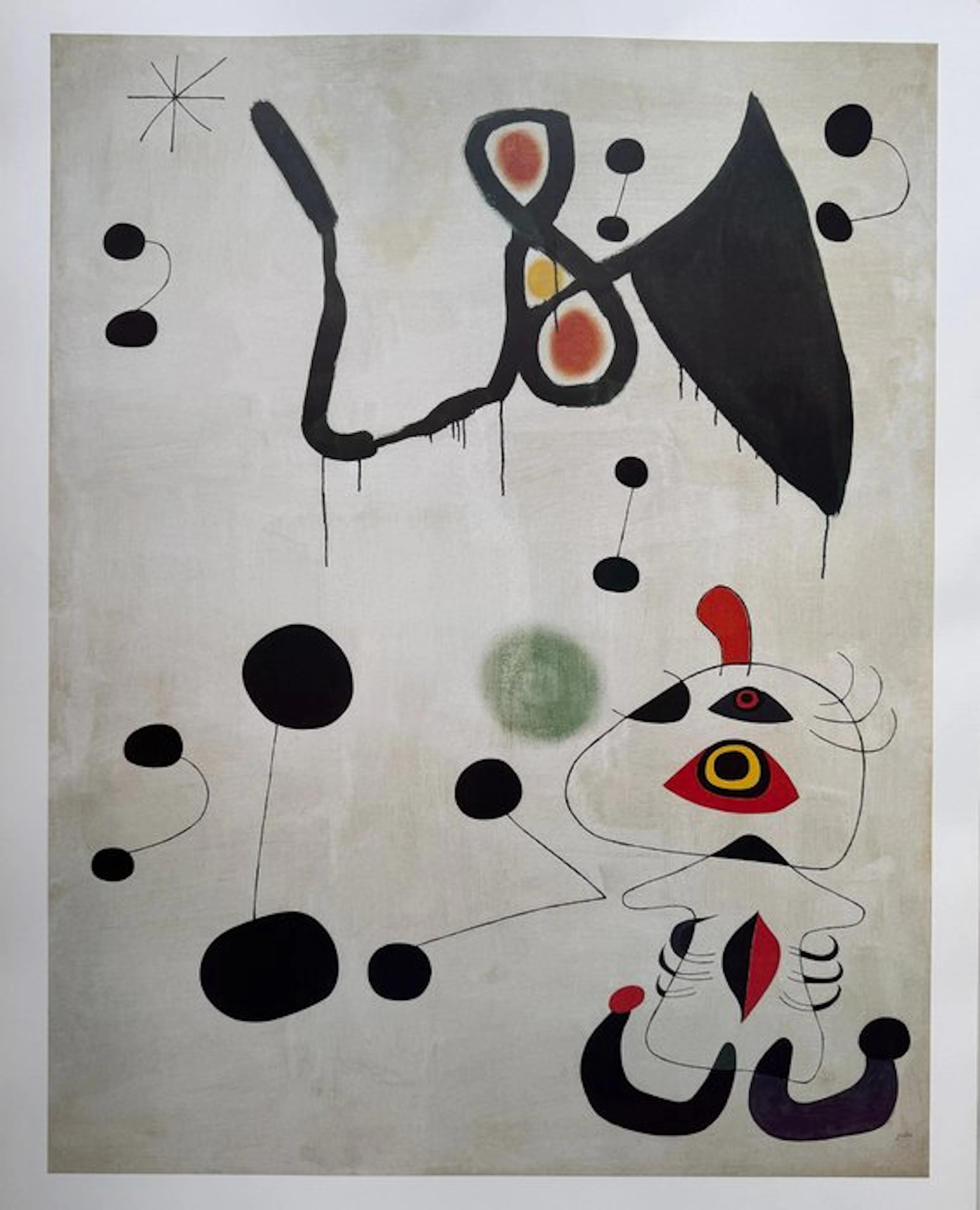Joan Miro (1893-1983) - Femme et oiseau dans la nuit