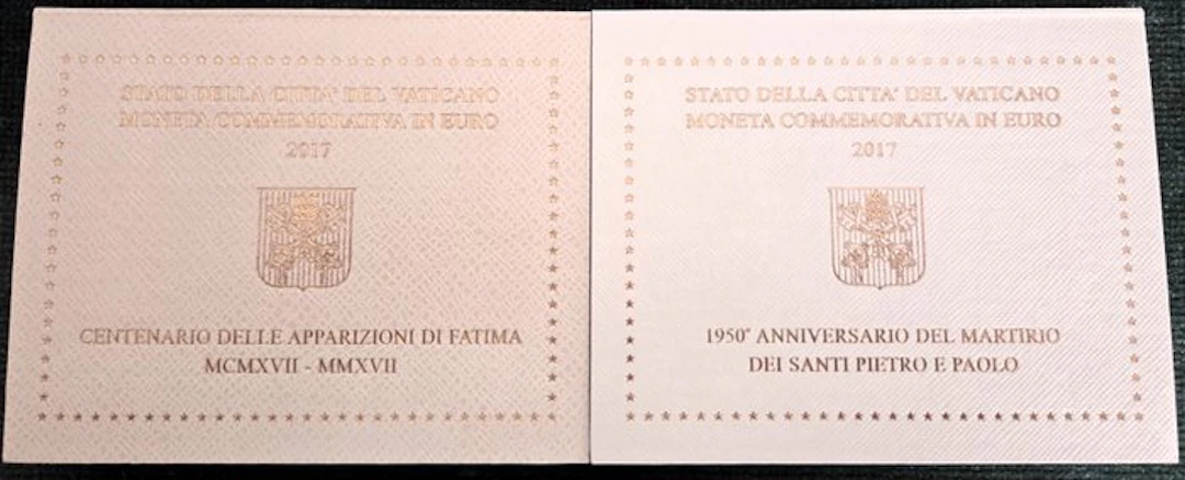 Vatican. 2 Euro 2017 "Santi Pietro e Paolo" + "Fatima" (2...