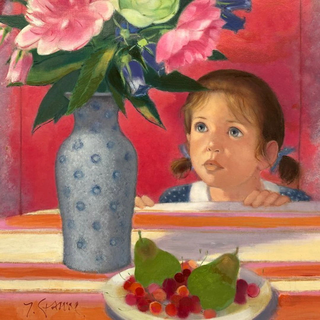 Yves Ganne - Enfantina - Nature morte aux poires (Vendu sans prix de réserve)