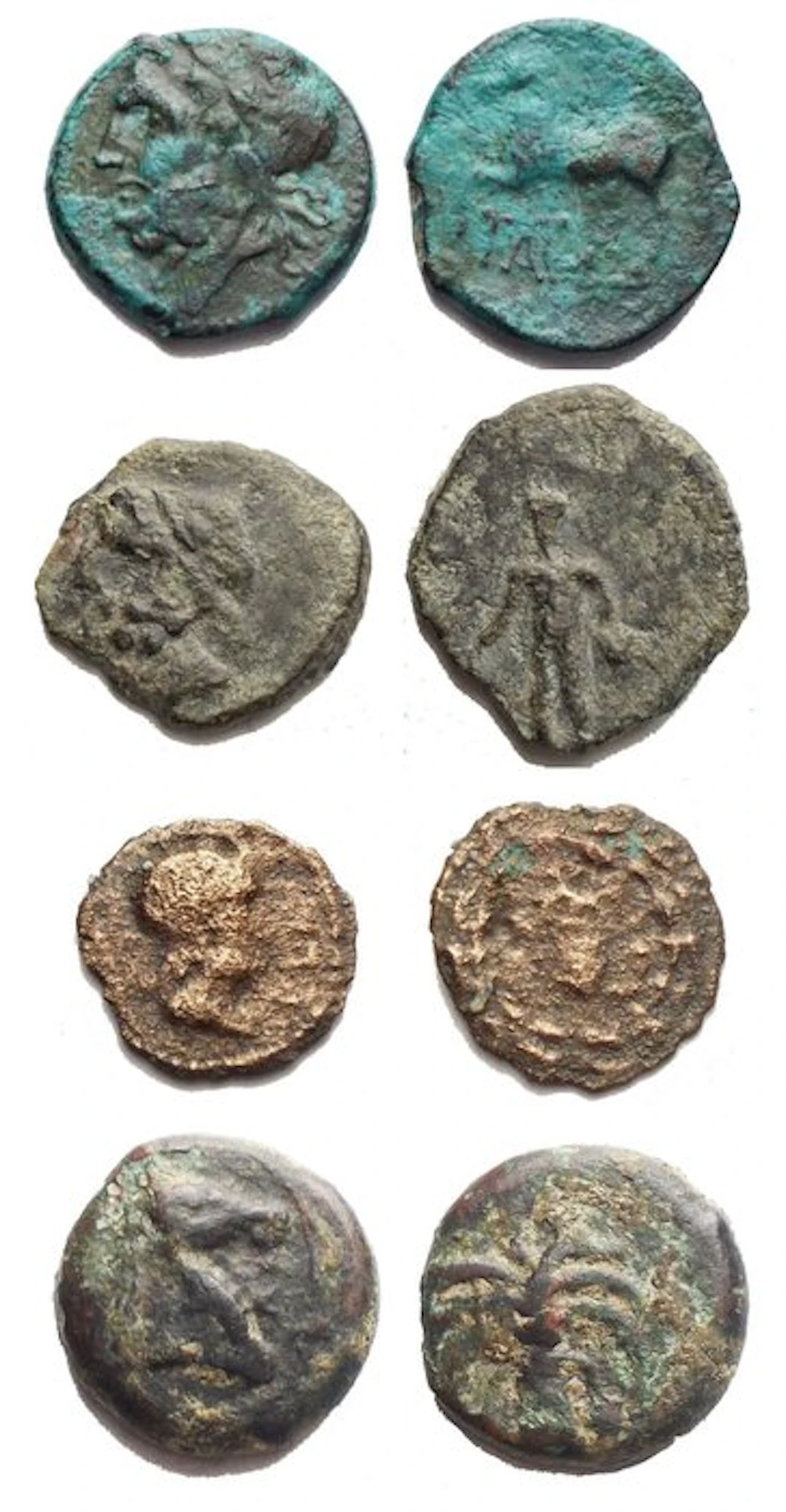 Greece (Magna Graecia) Lot of 4 Æ coins 4th - 2nd century BC (No reserve price)