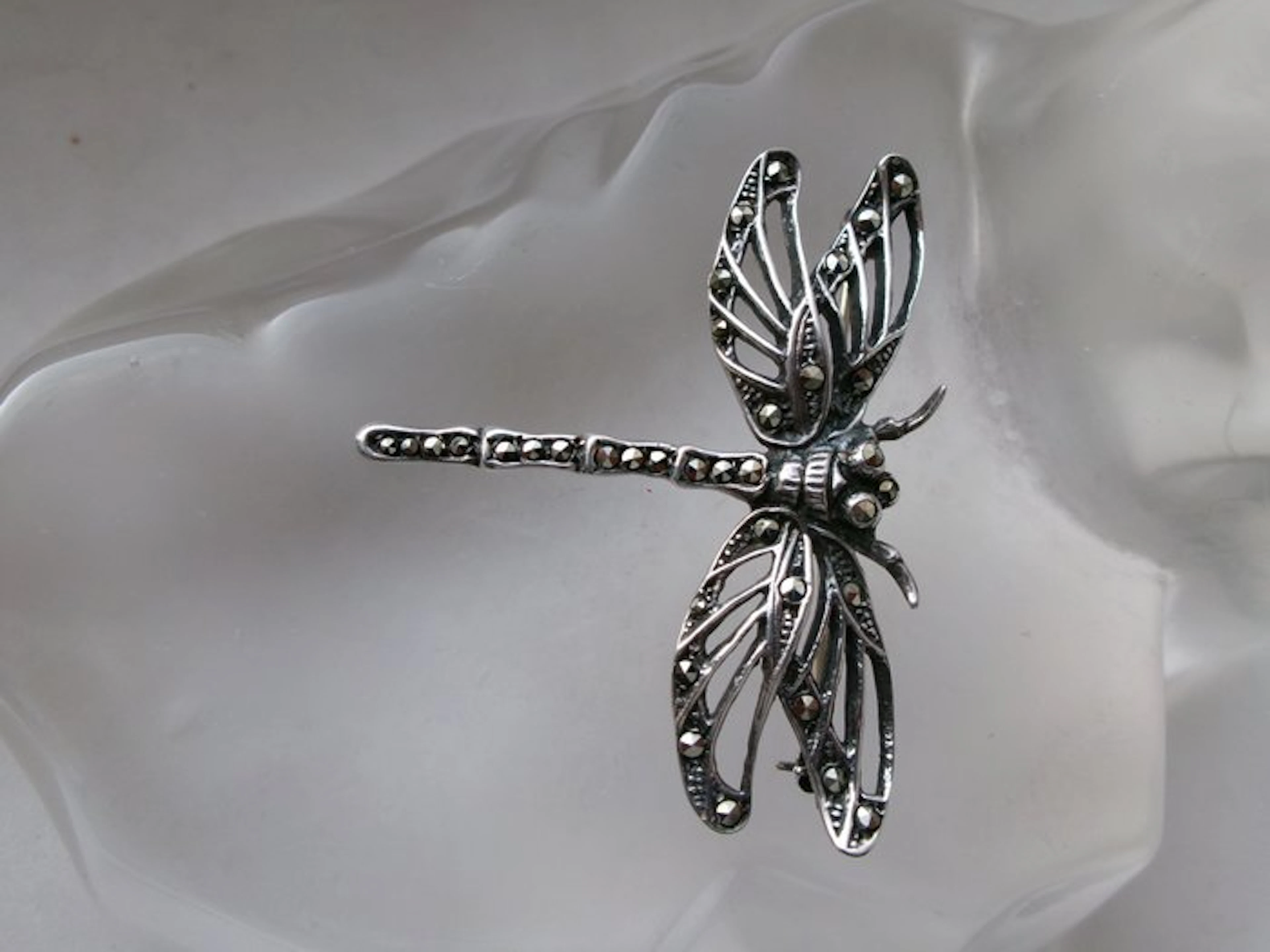 Silver, Marcasites - Brooch - Art Nouveau Style