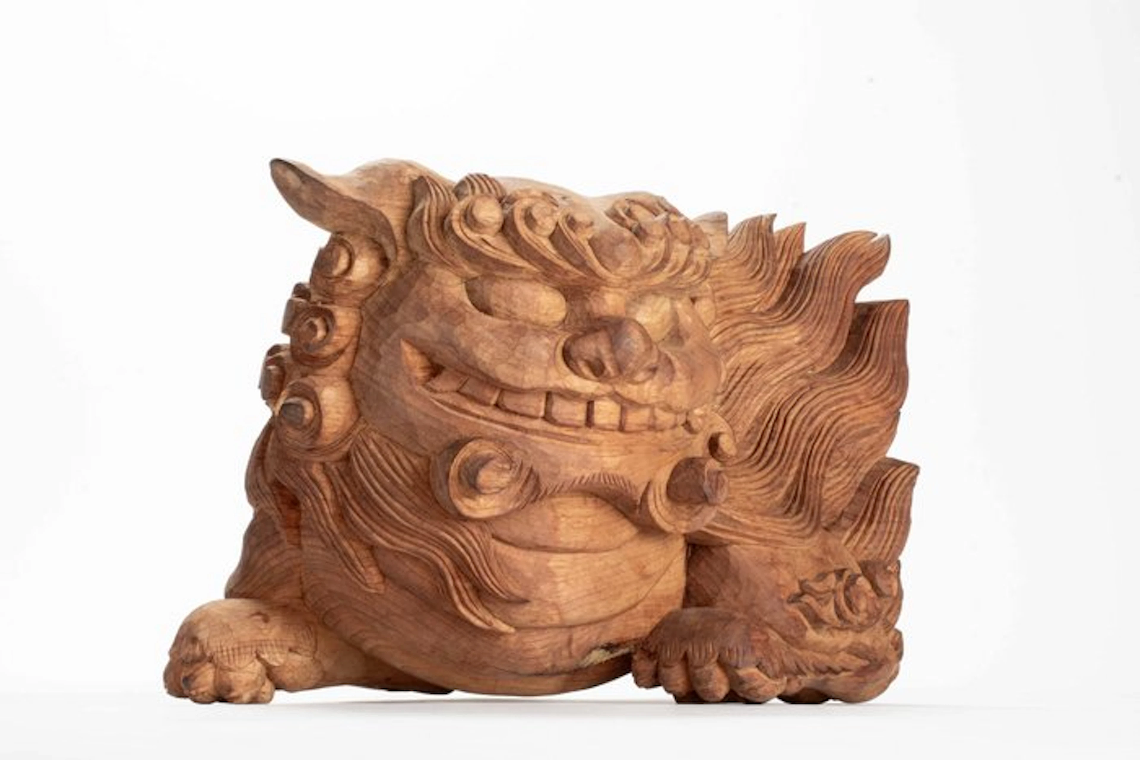 A pair of impressive carved wooden Kibana (Temple pillar...