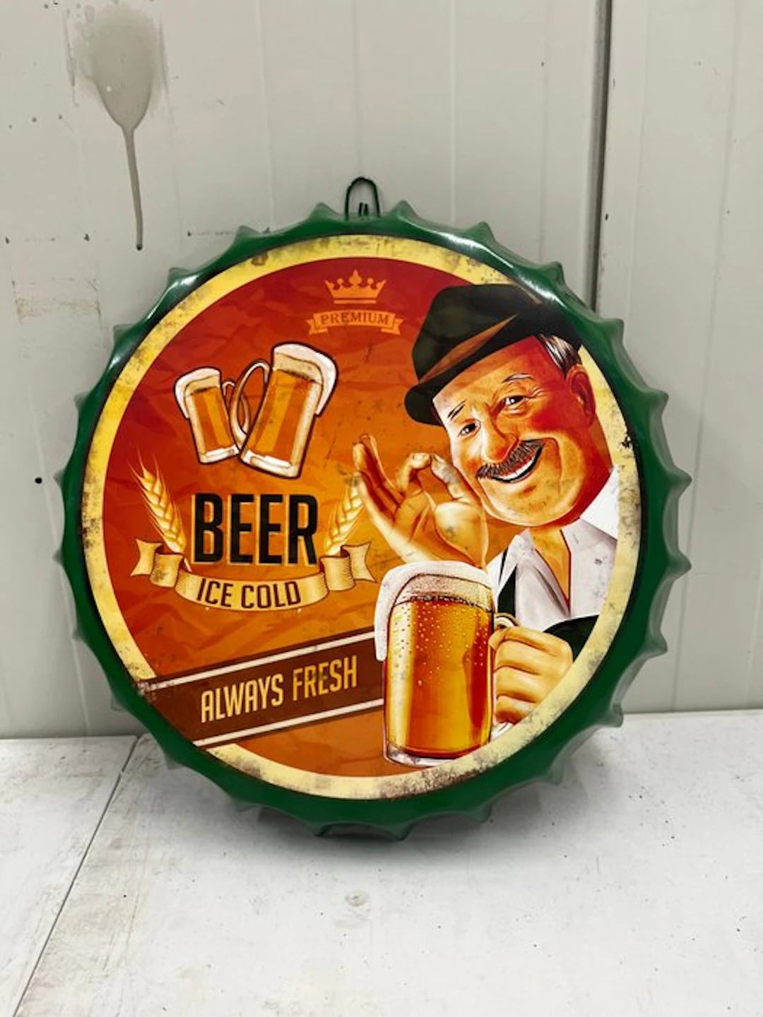 Sign - XXL Beer Ice Cold – Metal advertising sign – Crown...