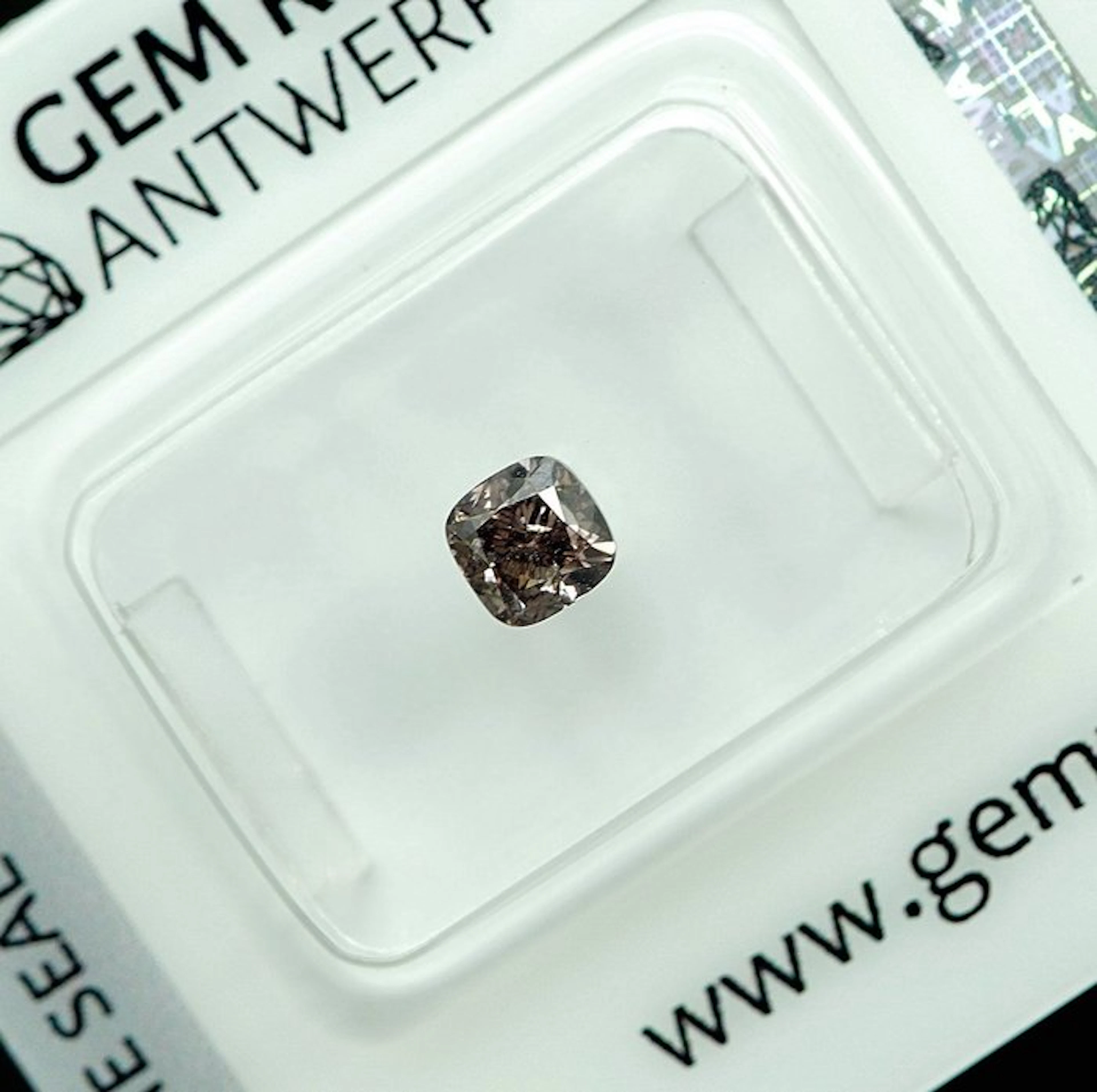 1 pcs Diamond (Natural coloured) - 0.51 ct - Cushion...