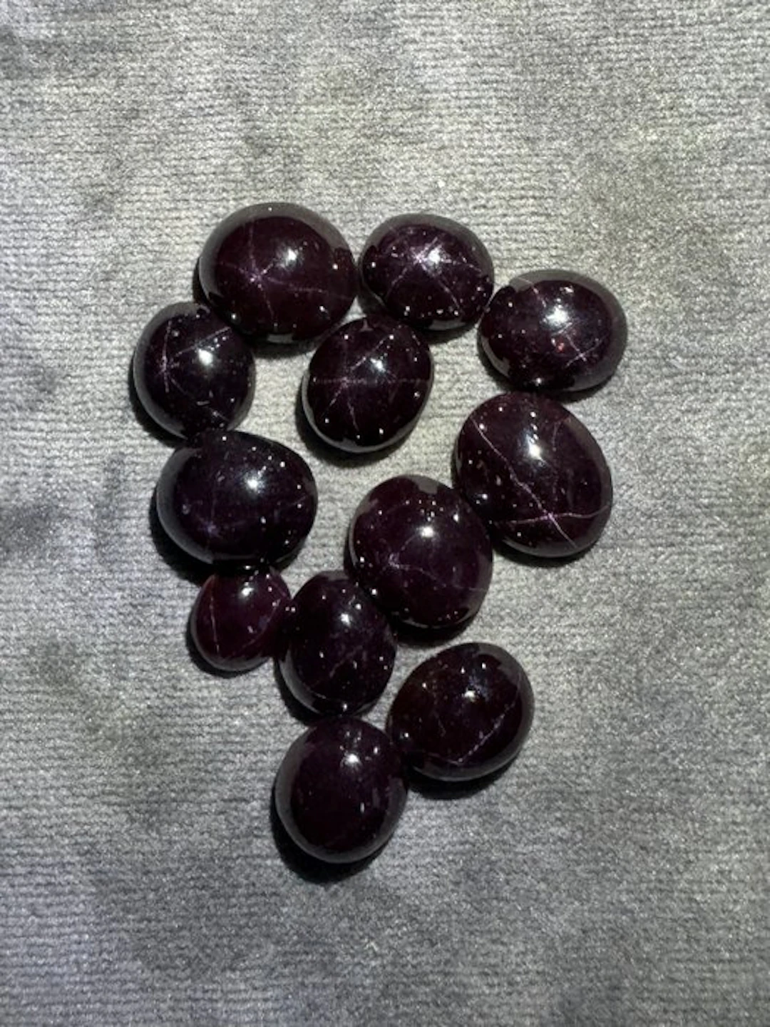 Set of 12 Star Garnet cabochons – 75 carats Cabochons- 15 g - (12)