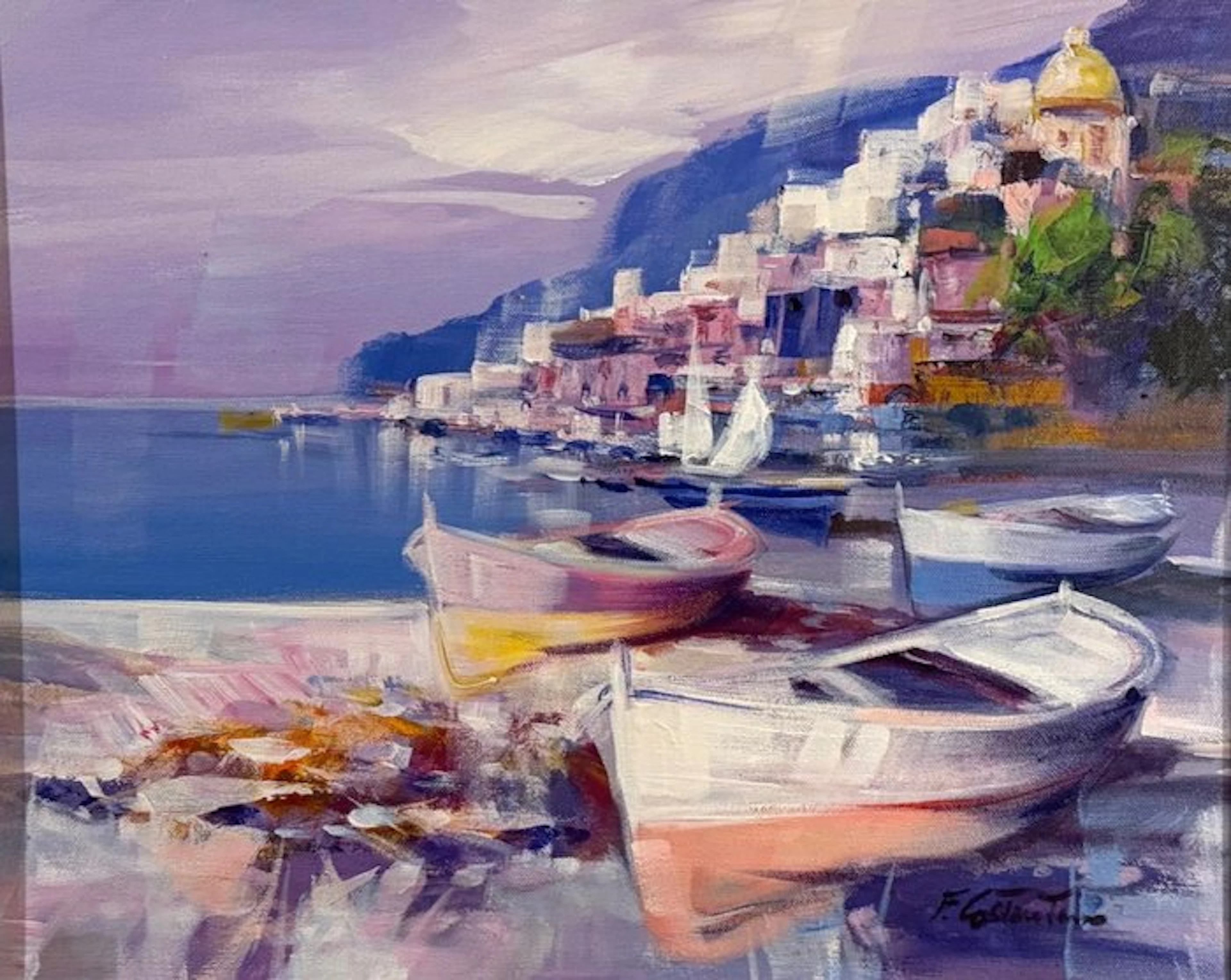 Fabio Costantino (1945) - Barche in Spiaggia