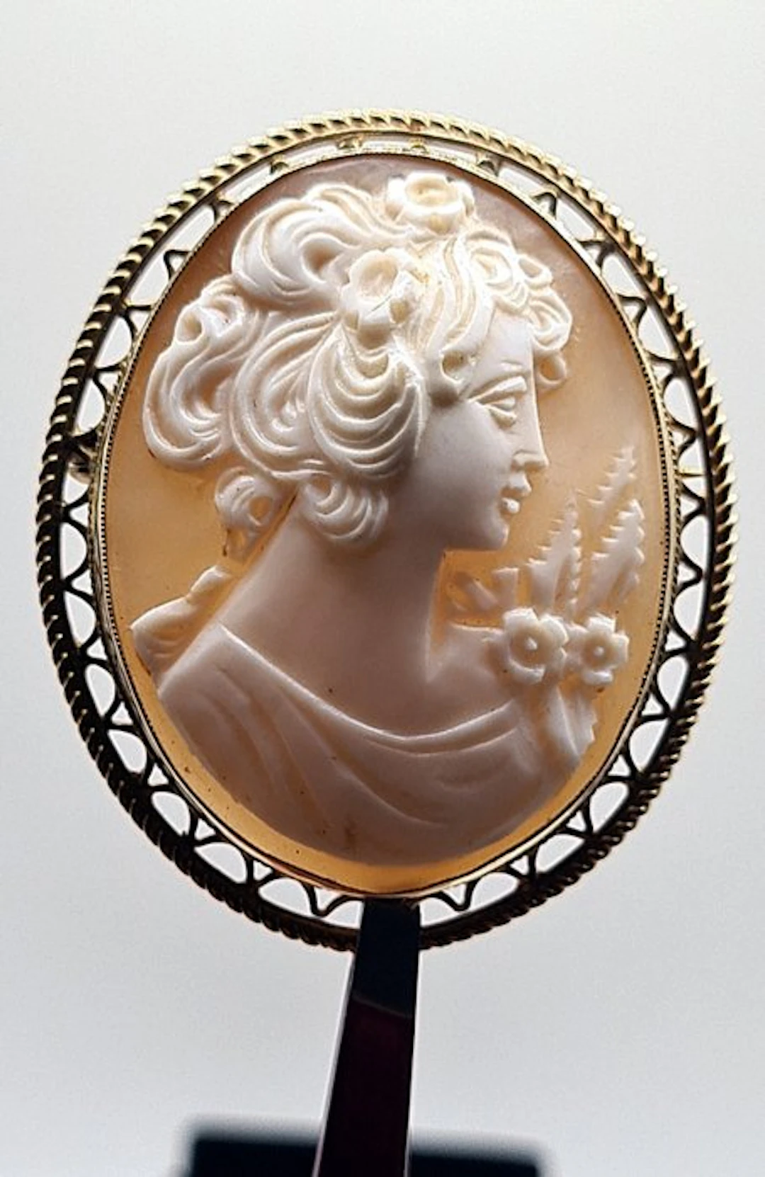 Brooch - 9 kt. Yellow gold - Brooch/hanger 9k cameo