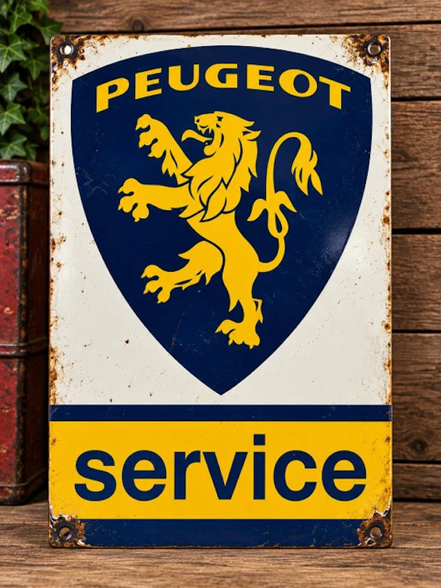 Peugeot - Peugeot service - Enamel sign - Enamel