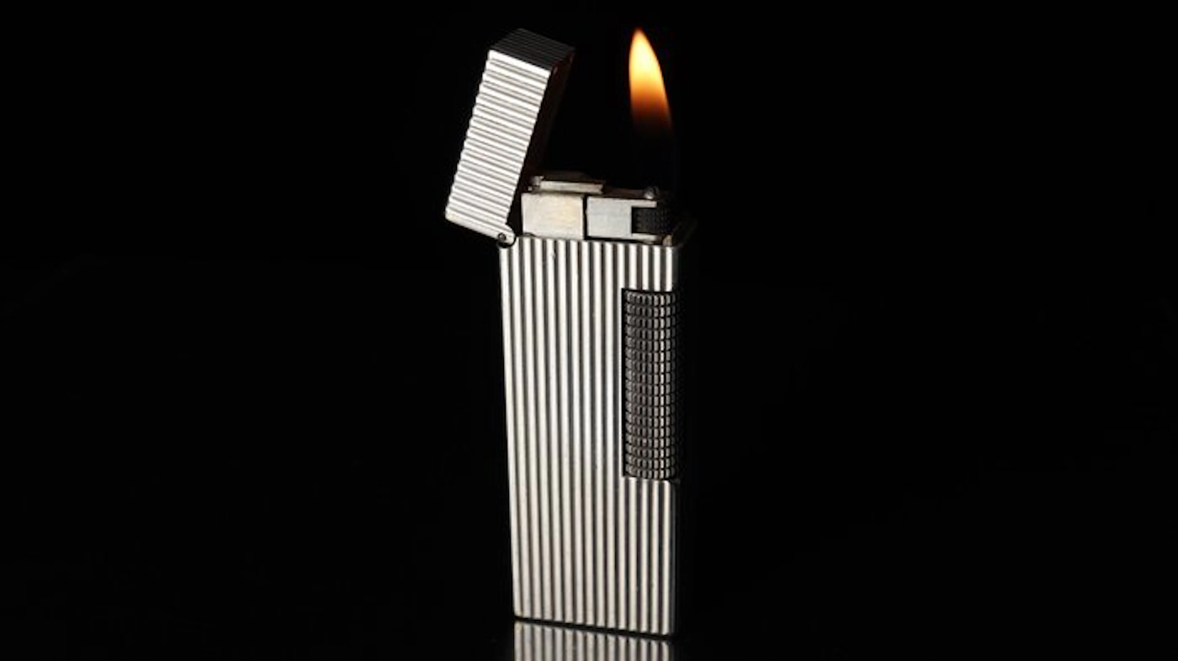 Dunhill - Lines Pattern Rollagas Lighter - Lighter - Silver plated