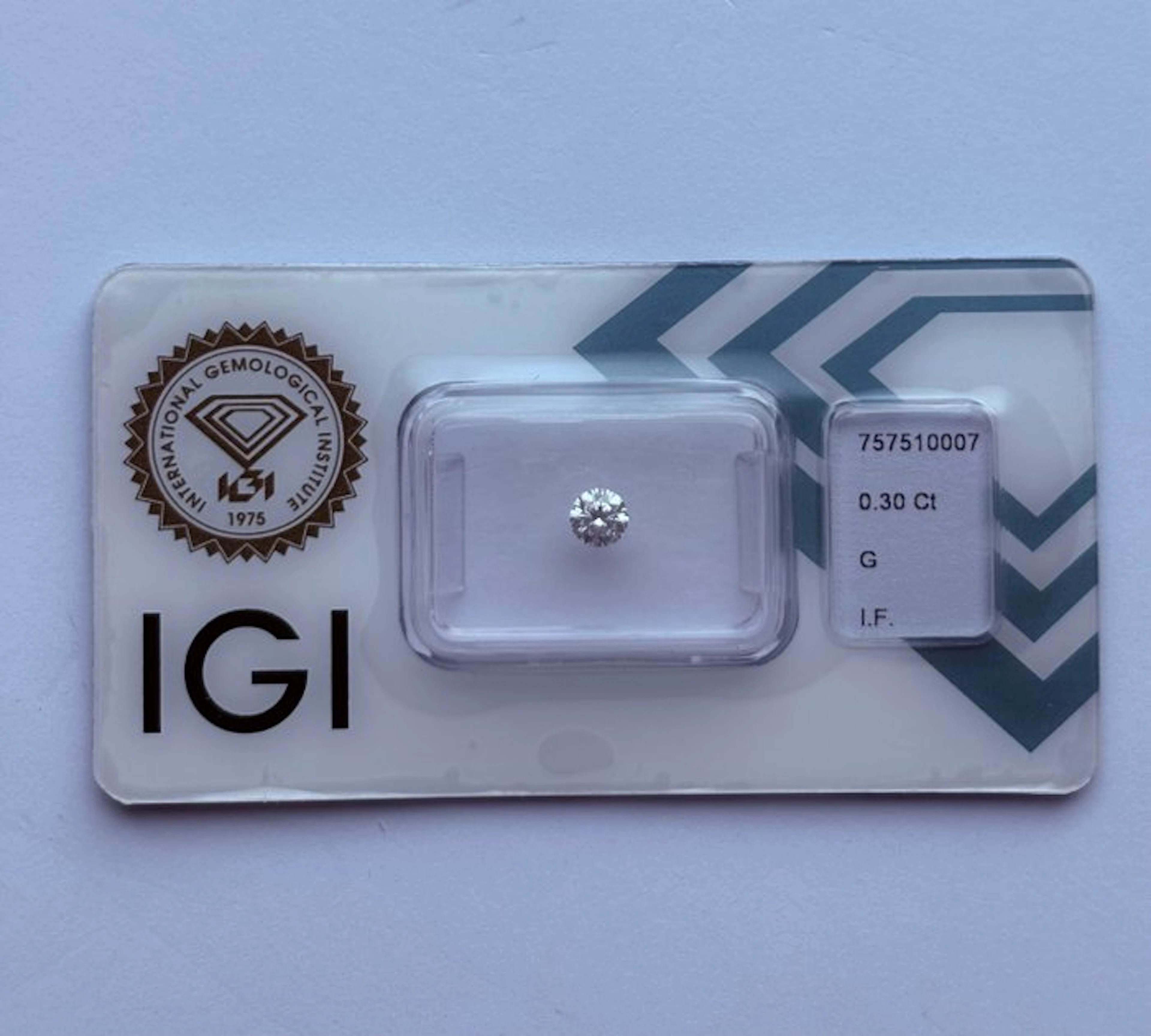 1 pcs Diamond (Natural) - 0.30 ct - Round - G - IF...