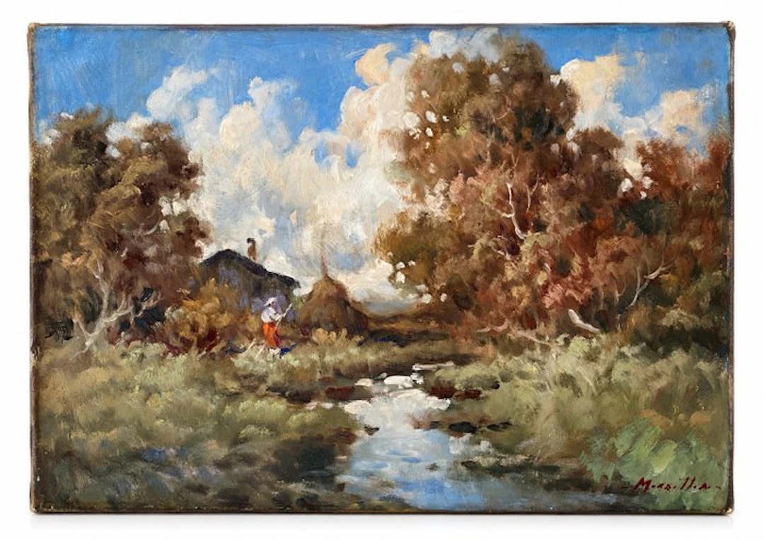 Attributed to Étienne Morillon (1884–1949) - Rural Landscape with Stream