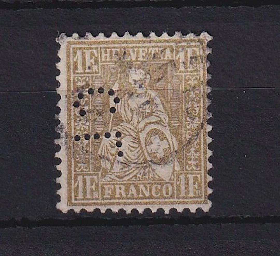 Switzerland 1881 - Cost: €1,000, with a fragment of silk thread. - yvert n°57