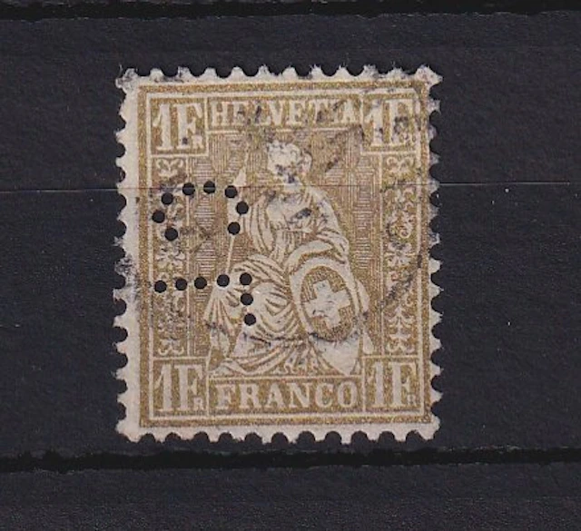 Switzerland 1881 - Cost: €1,000, with a fragment of silk thread. - yvert n°57