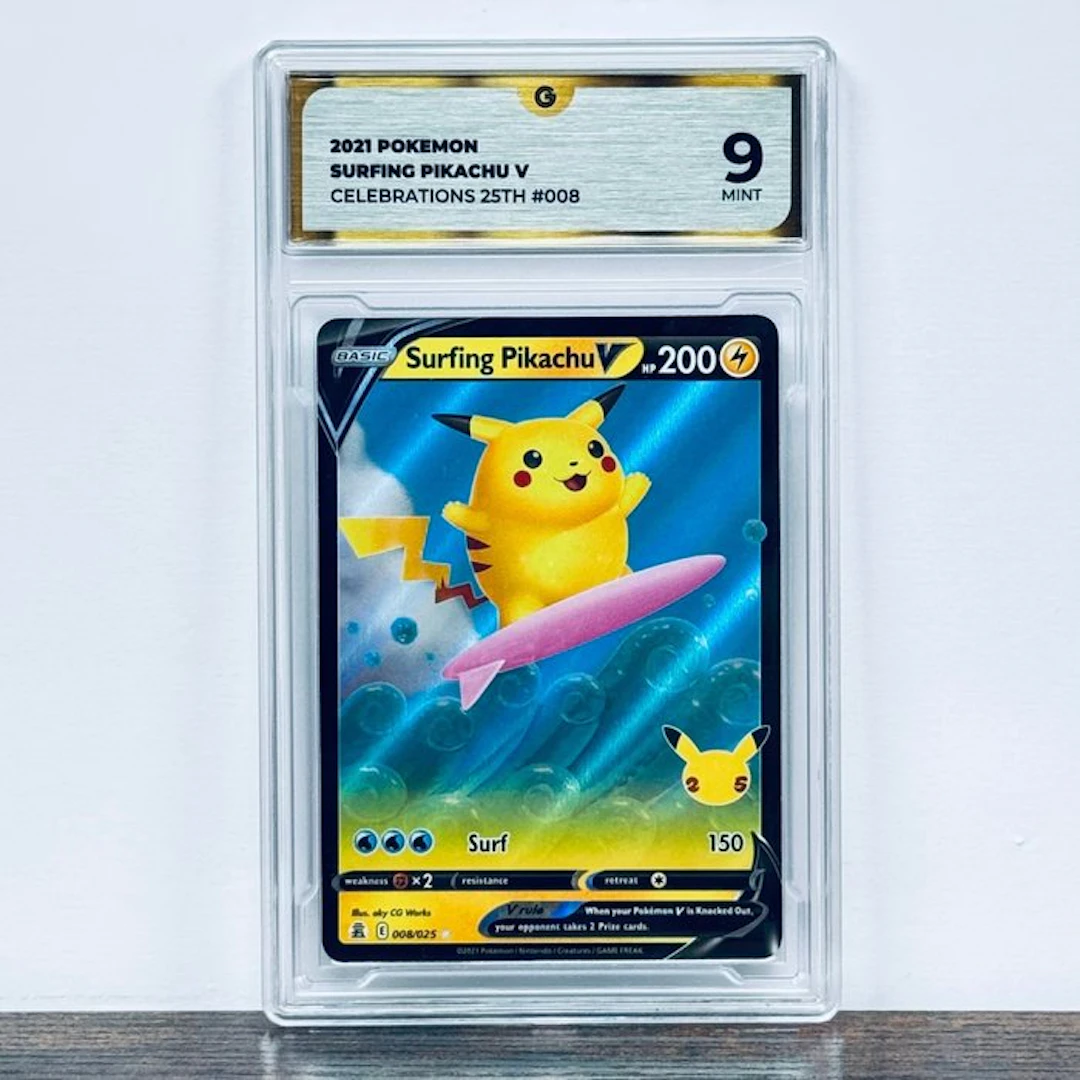 Pokémon Graded card - Surfing Pikachu V 008 – Pokémon - GG 9