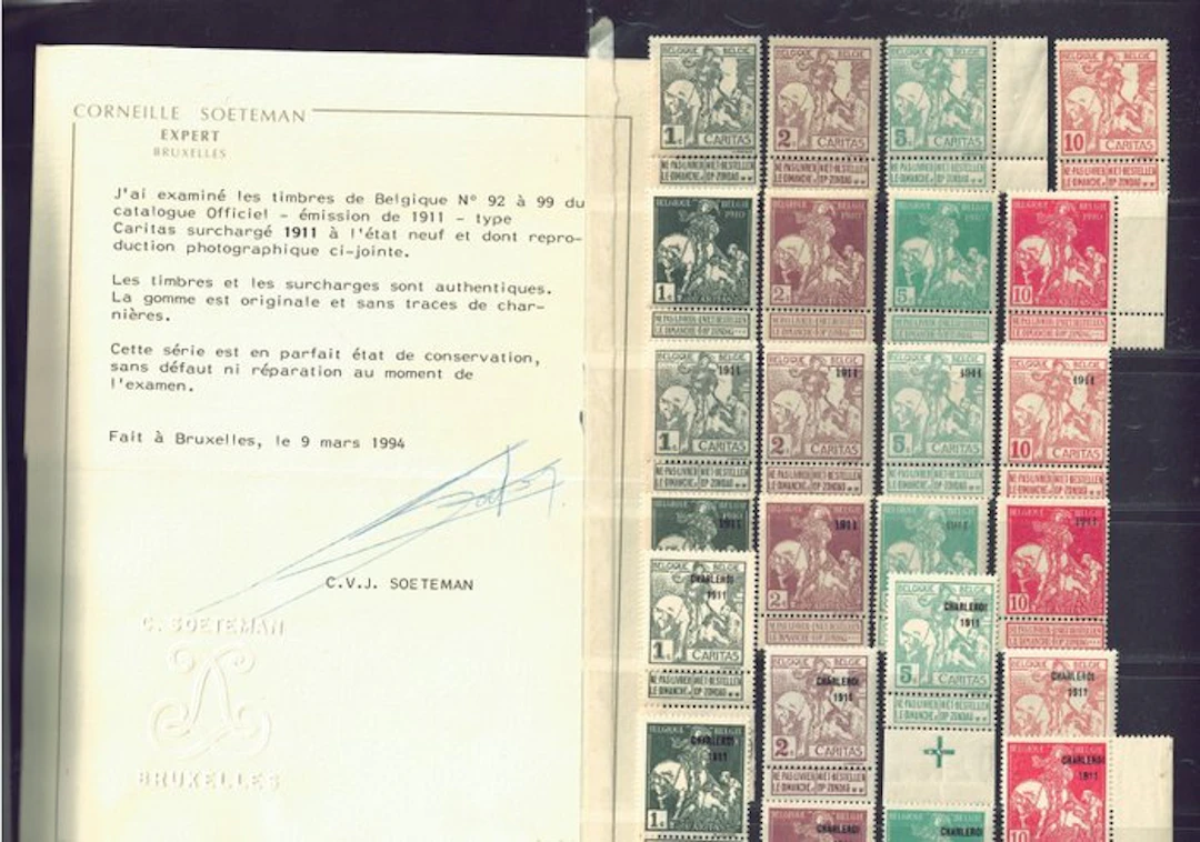 Belgium 1910/1911 - The complete Caritas set