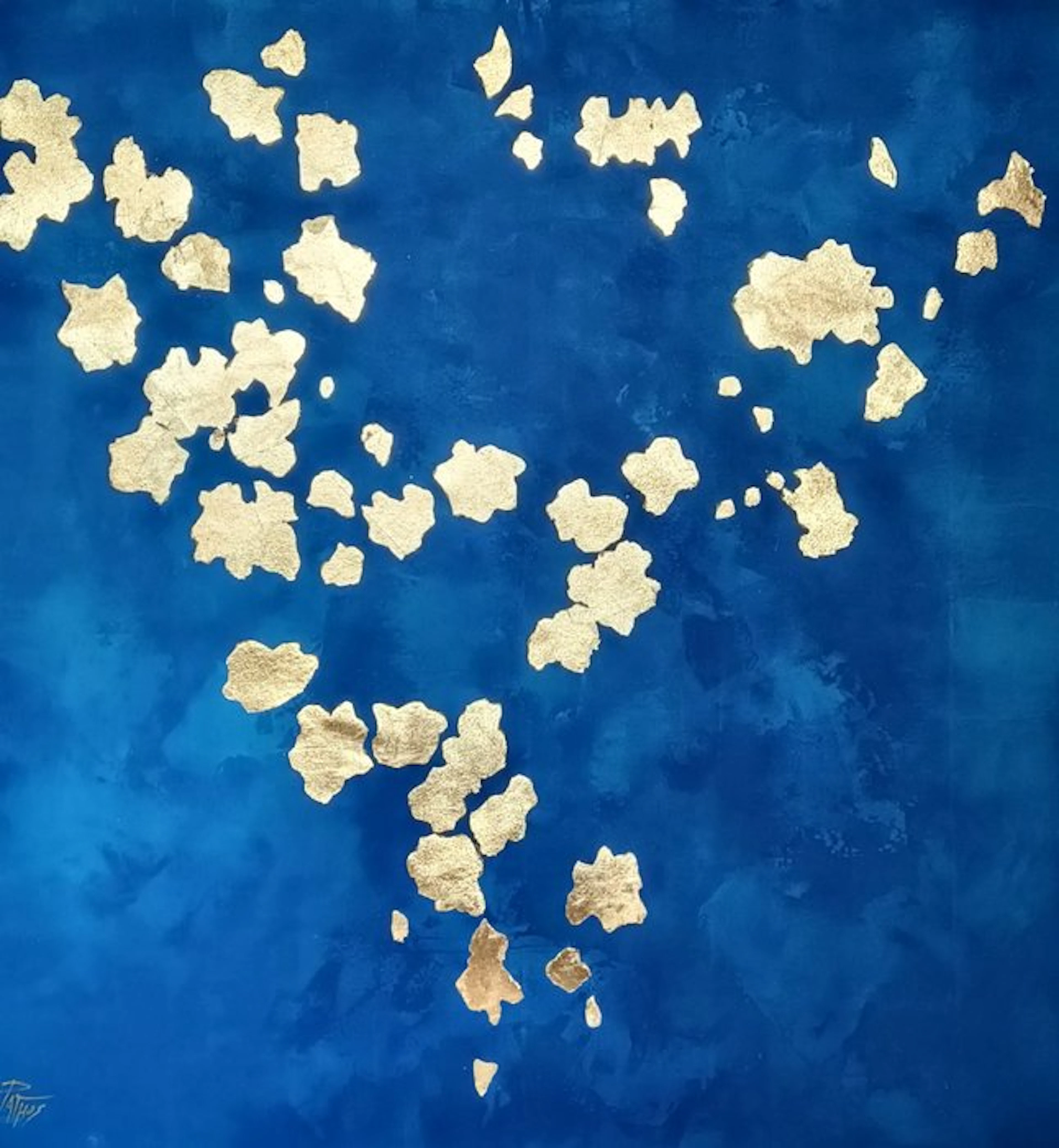 Pathos Art - Blu flowers 100x90cm.