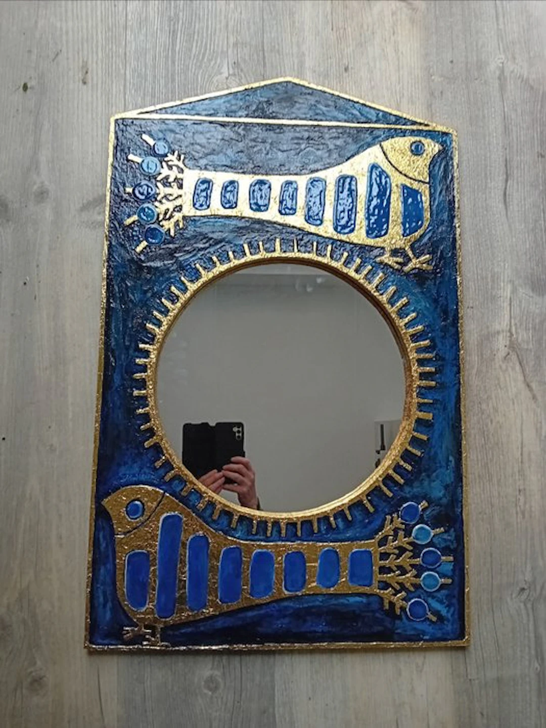 K. Line - In the manner of Mithé Espelt - Mirror - Wood