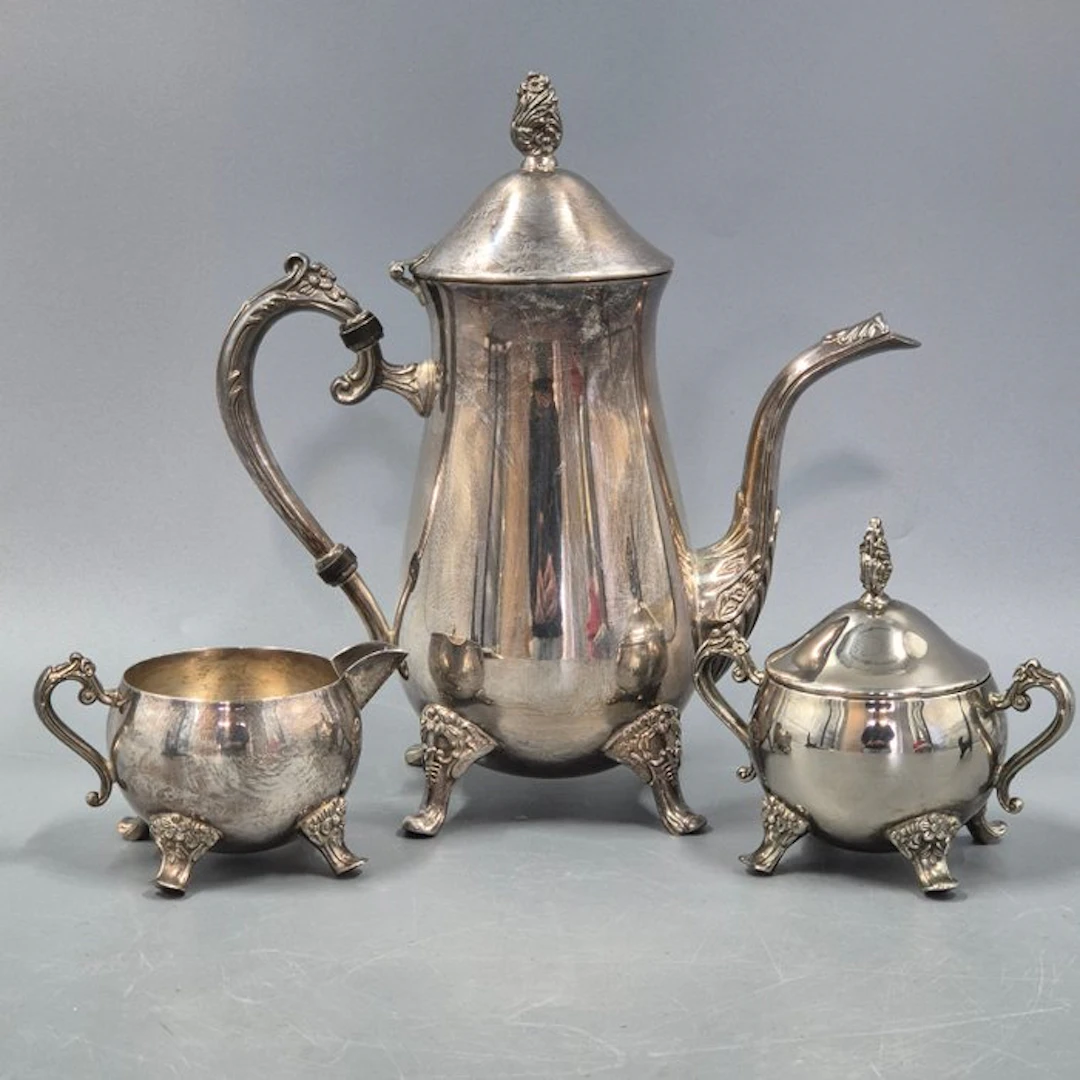 SBS - Coffee set - Versilbertes Tee & Kaffee Set 3-teilig...
