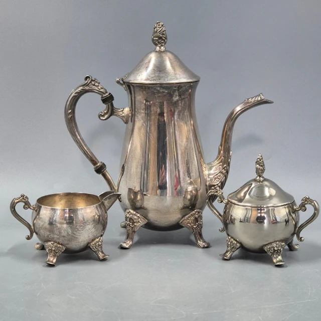 SBS - Coffee set - Versilbertes Tee & Kaffee Set 3-teilig...