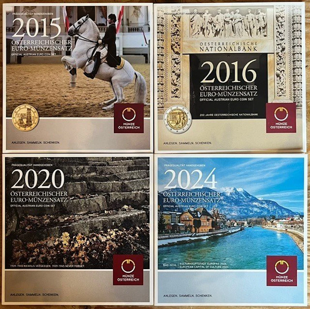 Austria. Year Set (BU) 2015/2024 (4 sets) (No reserve price)